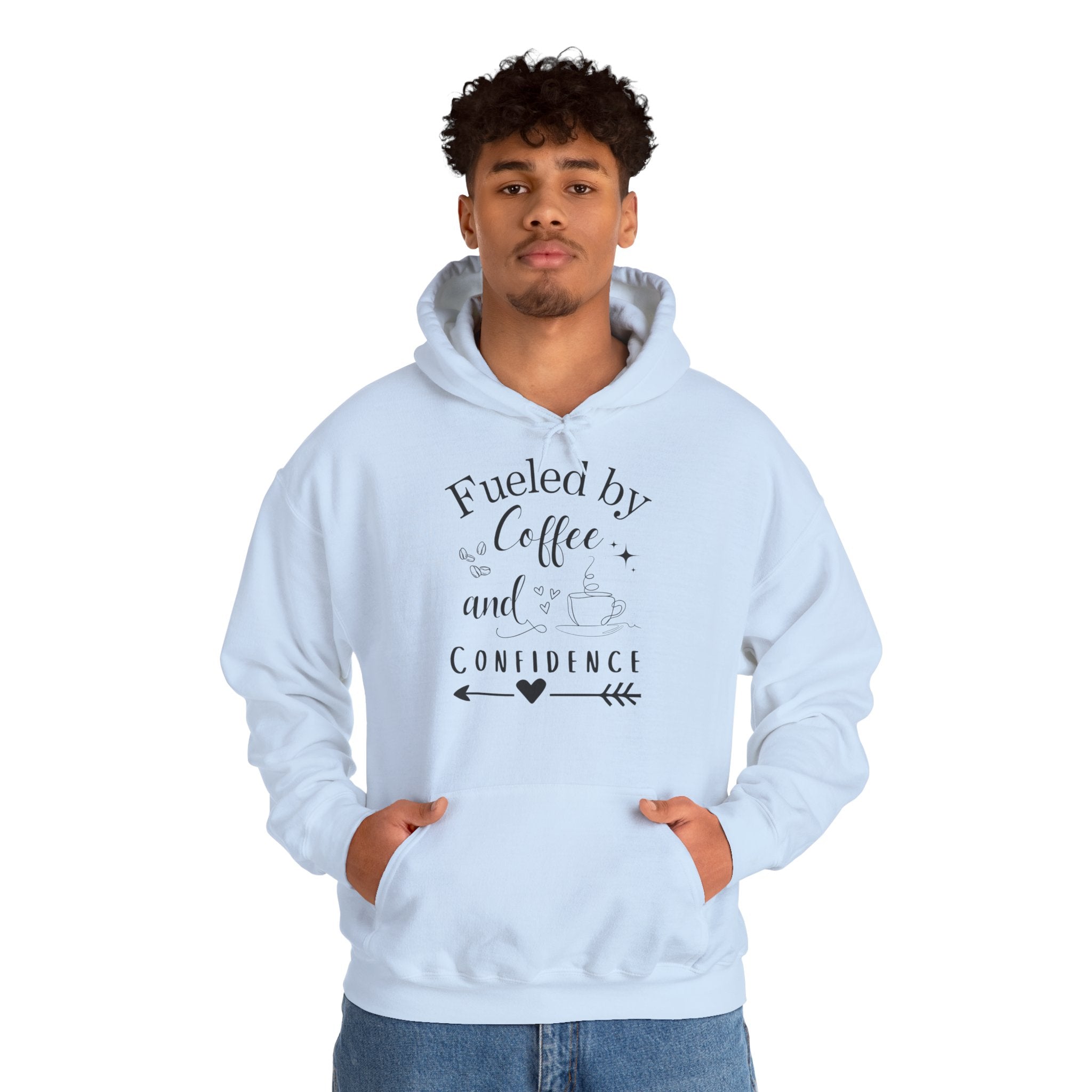 Coffee and Confidence Unisex Hoodie, Gift for Coffee Lovers, Inspirational Apparel, Motivational Fashion, Warm Layer