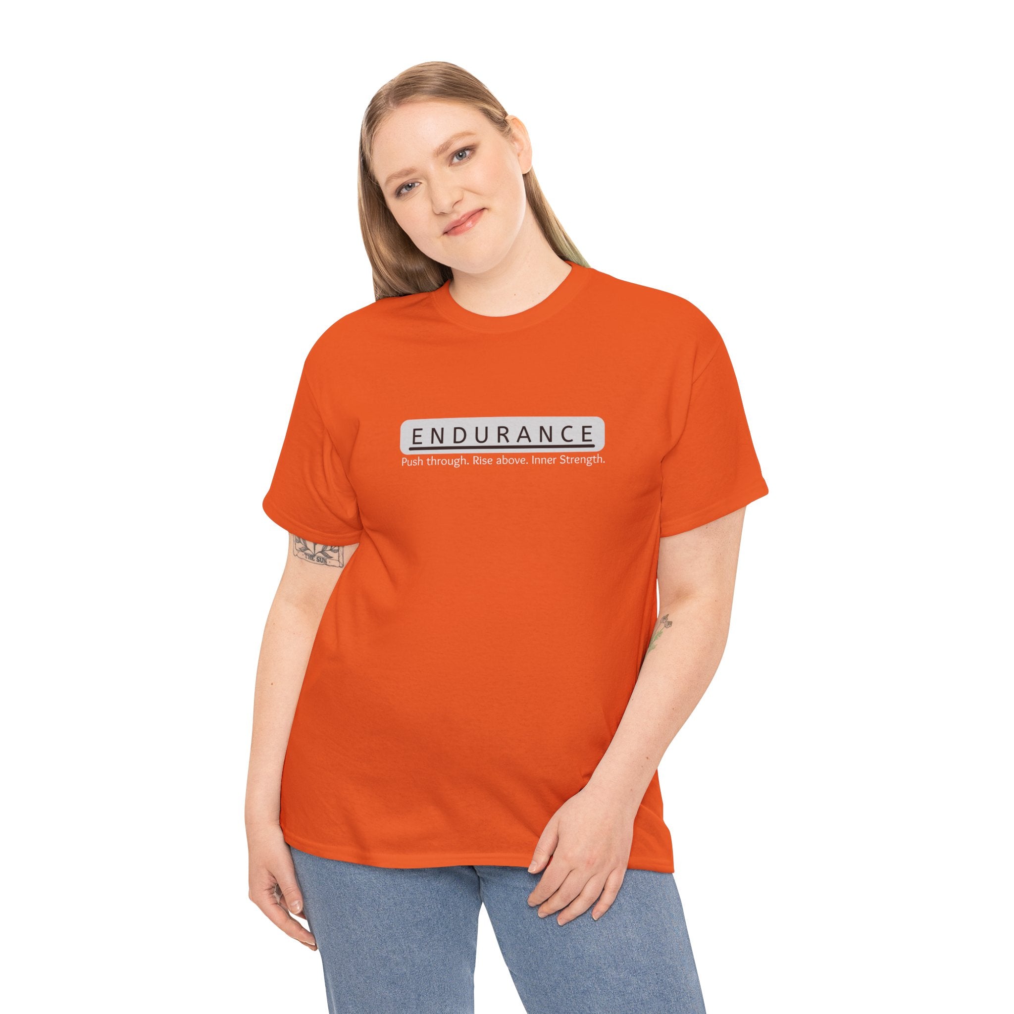 Inspirational Unisex Heavy Cotton Tee - 'Endurance' Motivational Shirt