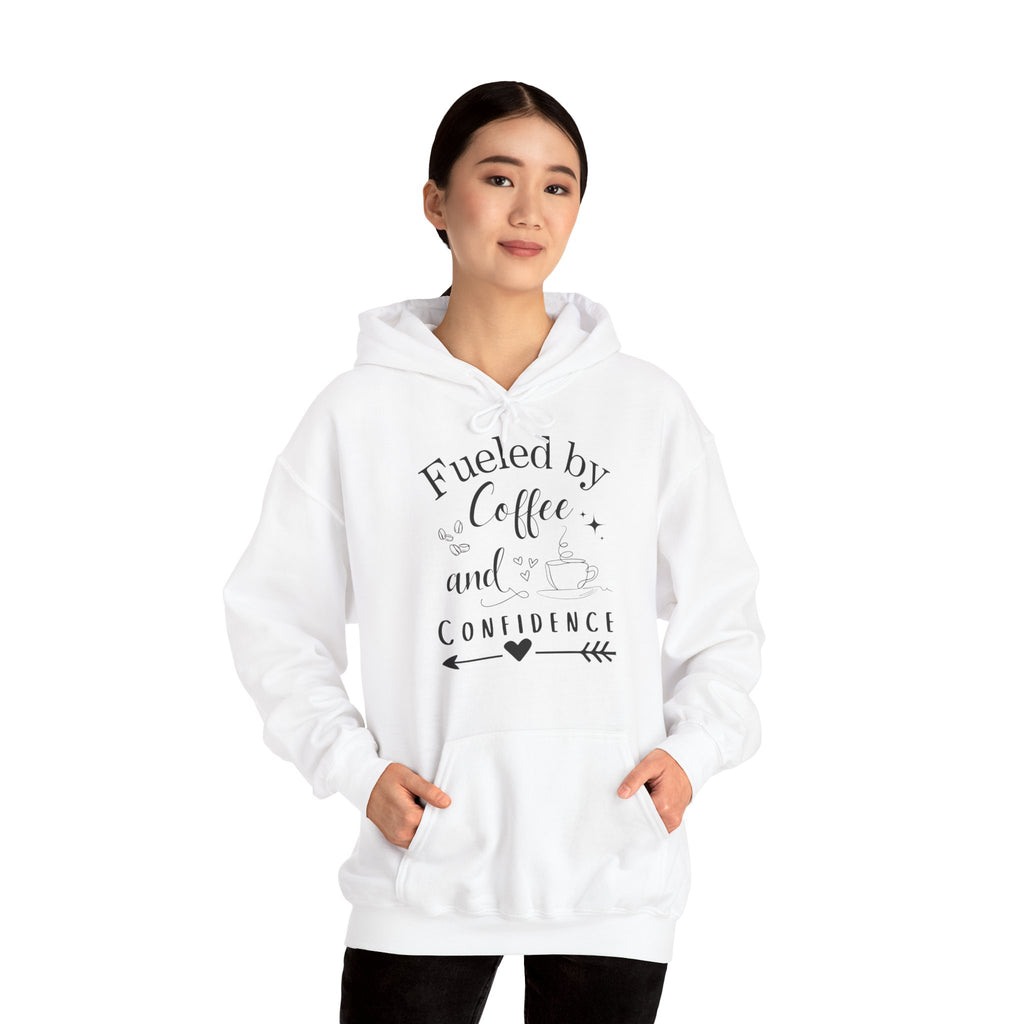 Coffee and Confidence Unisex Hoodie, Gift for Coffee Lovers, Inspirational Apparel, Motivational Fashion, Warm Layer
