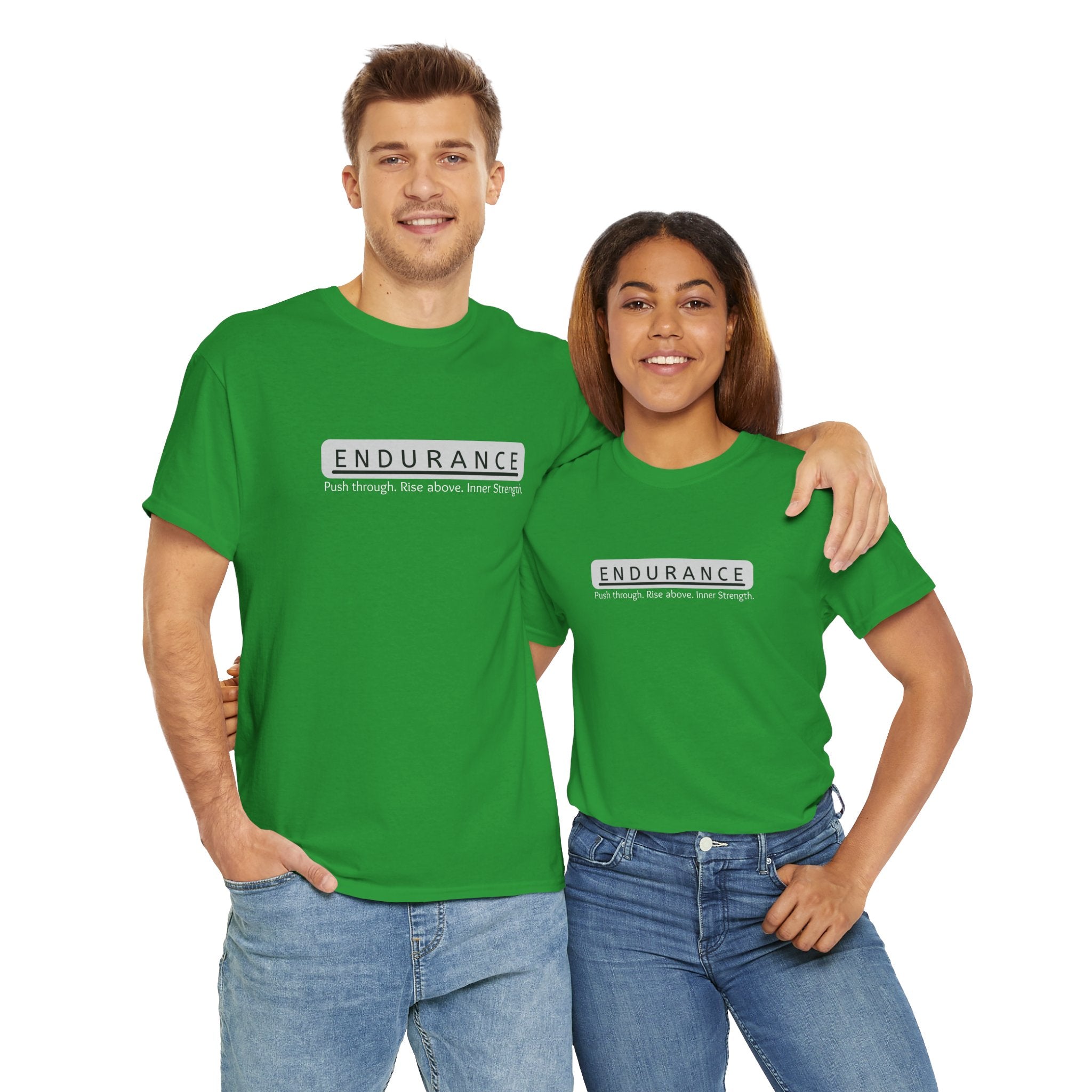 Inspirational Unisex Heavy Cotton Tee - 'Endurance' Motivational Shirt