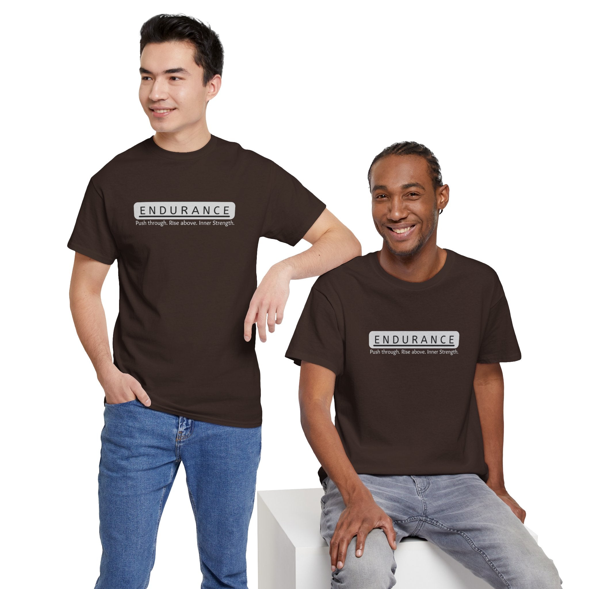 Inspirational Unisex Heavy Cotton Tee - 'Endurance' Motivational Shirt