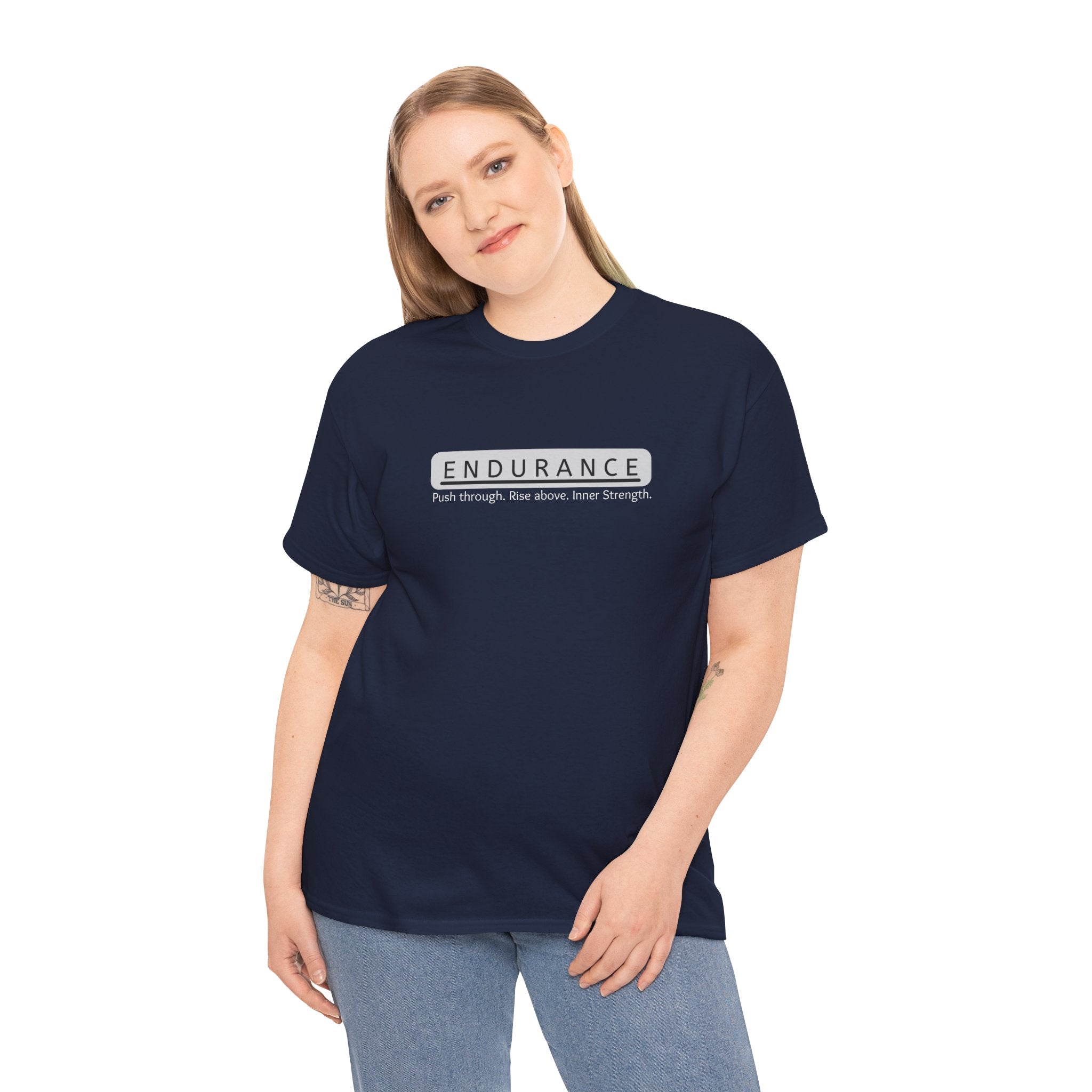 Inspirational Unisex Heavy Cotton Tee - 'Endurance' Motivational Shirt