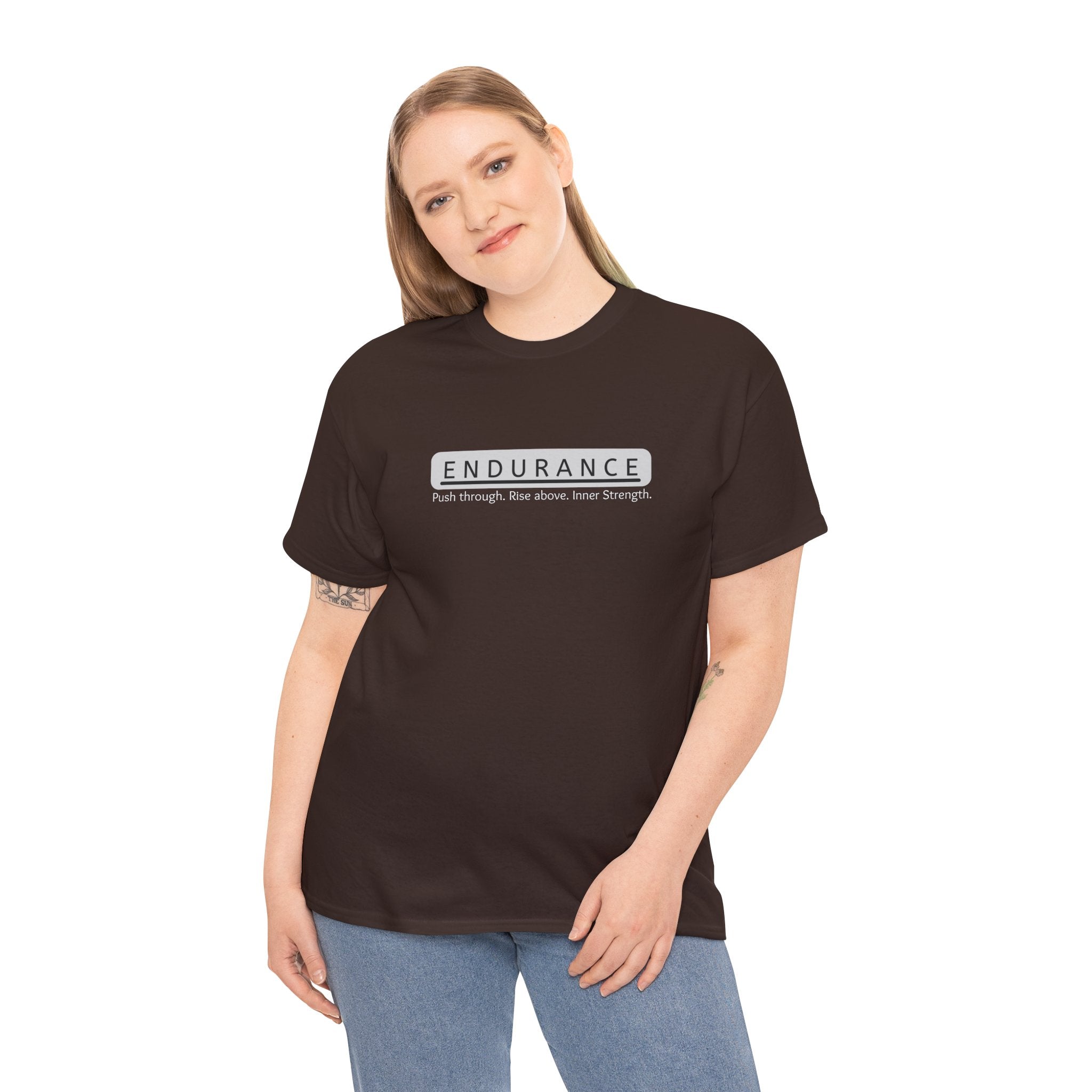 Inspirational Unisex Heavy Cotton Tee - 'Endurance' Motivational Shirt