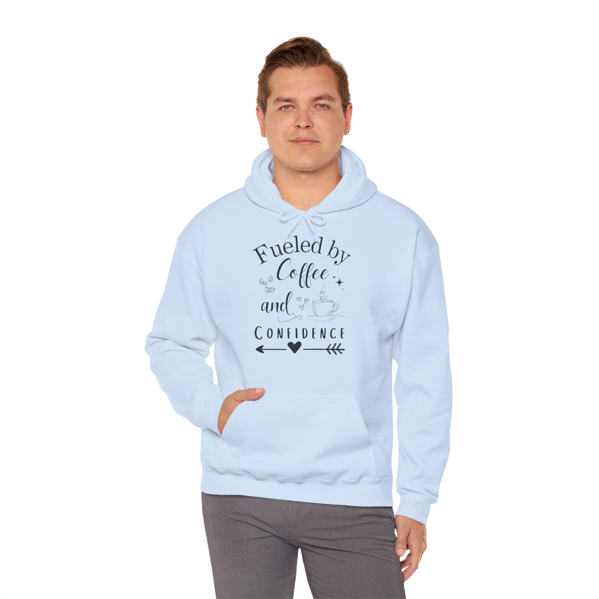Coffee and Confidence Unisex Hoodie, Gift for Coffee Lovers, Inspirational Apparel, Motivational Fashion, Warm Layer