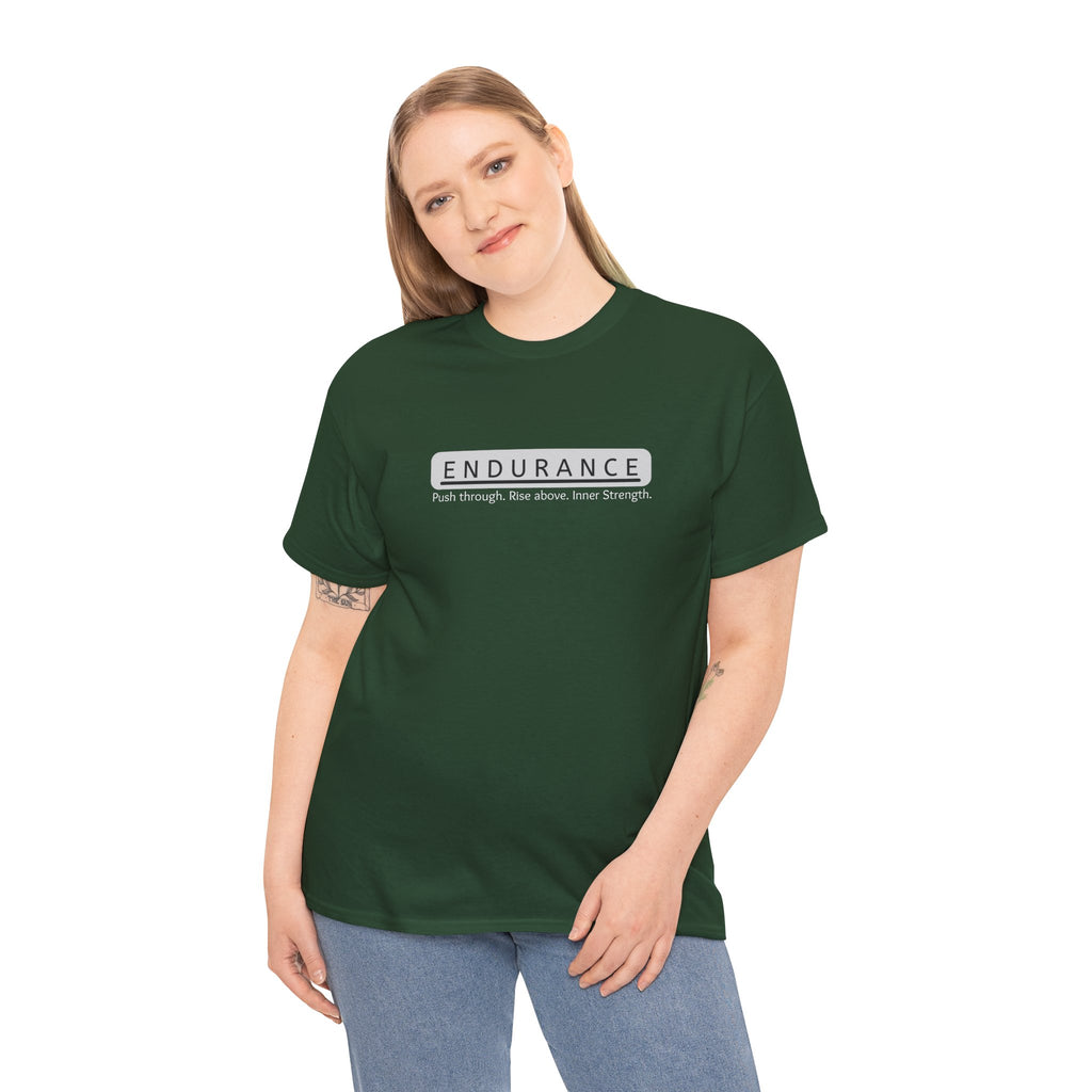 Inspirational Unisex Heavy Cotton Tee - 'Endurance' Motivational Shirt