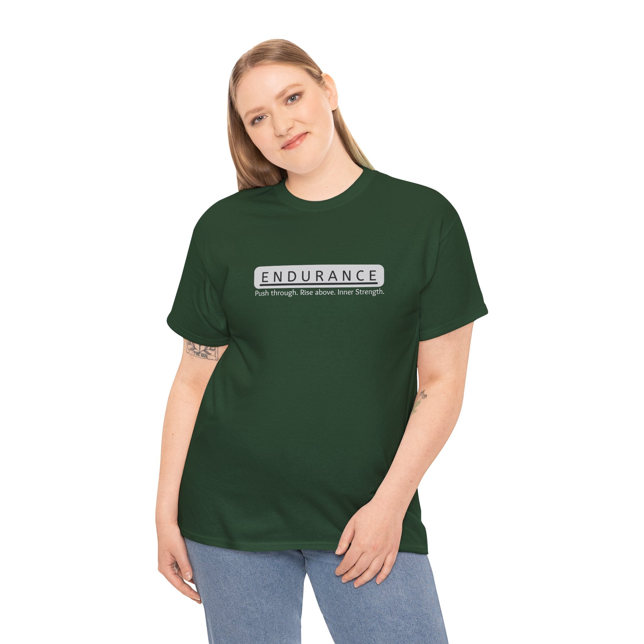 Inspirational Unisex Heavy Cotton Tee - 'Endurance' Motivational Shirt