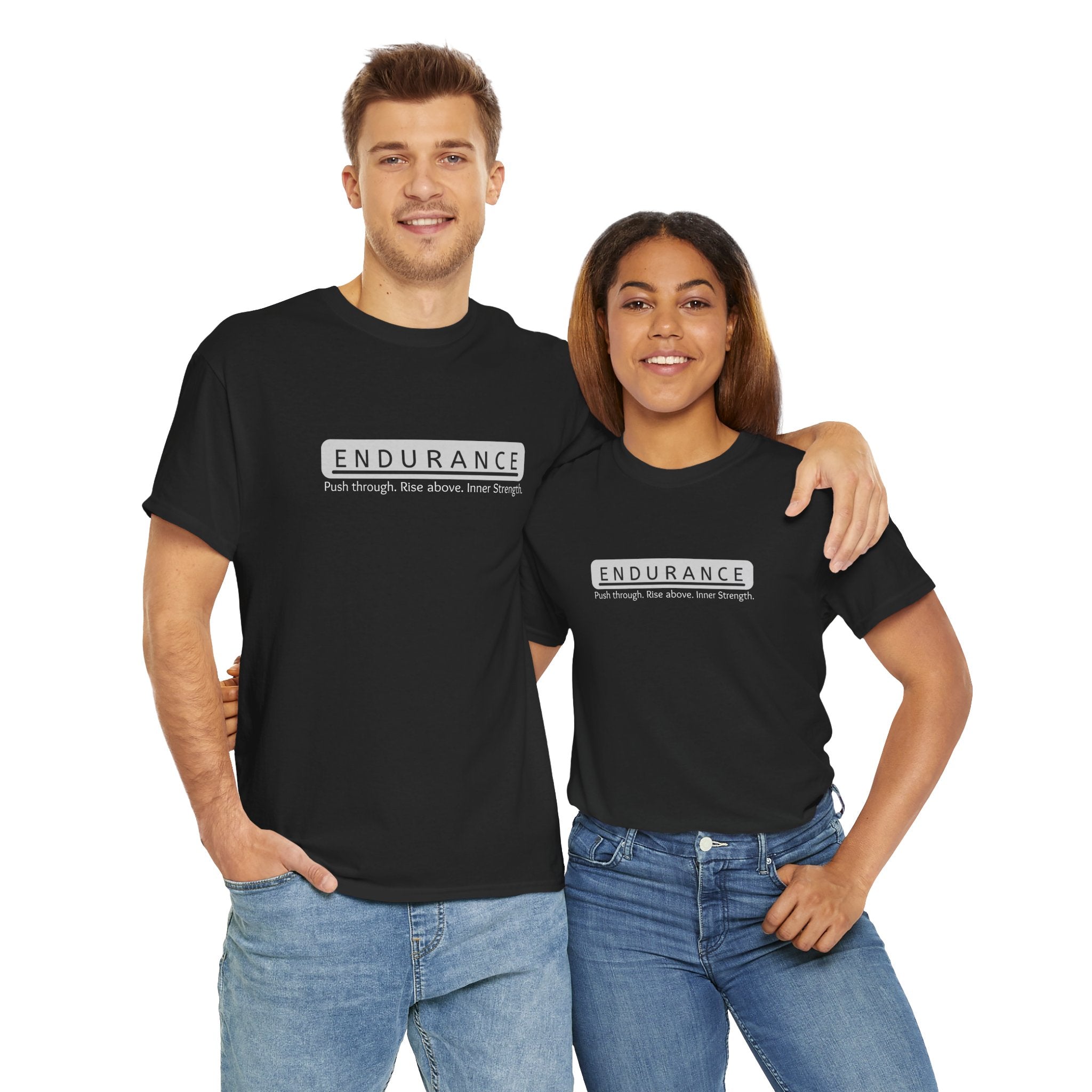 Inspirational Unisex Heavy Cotton Tee - 'Endurance' Motivational Shirt