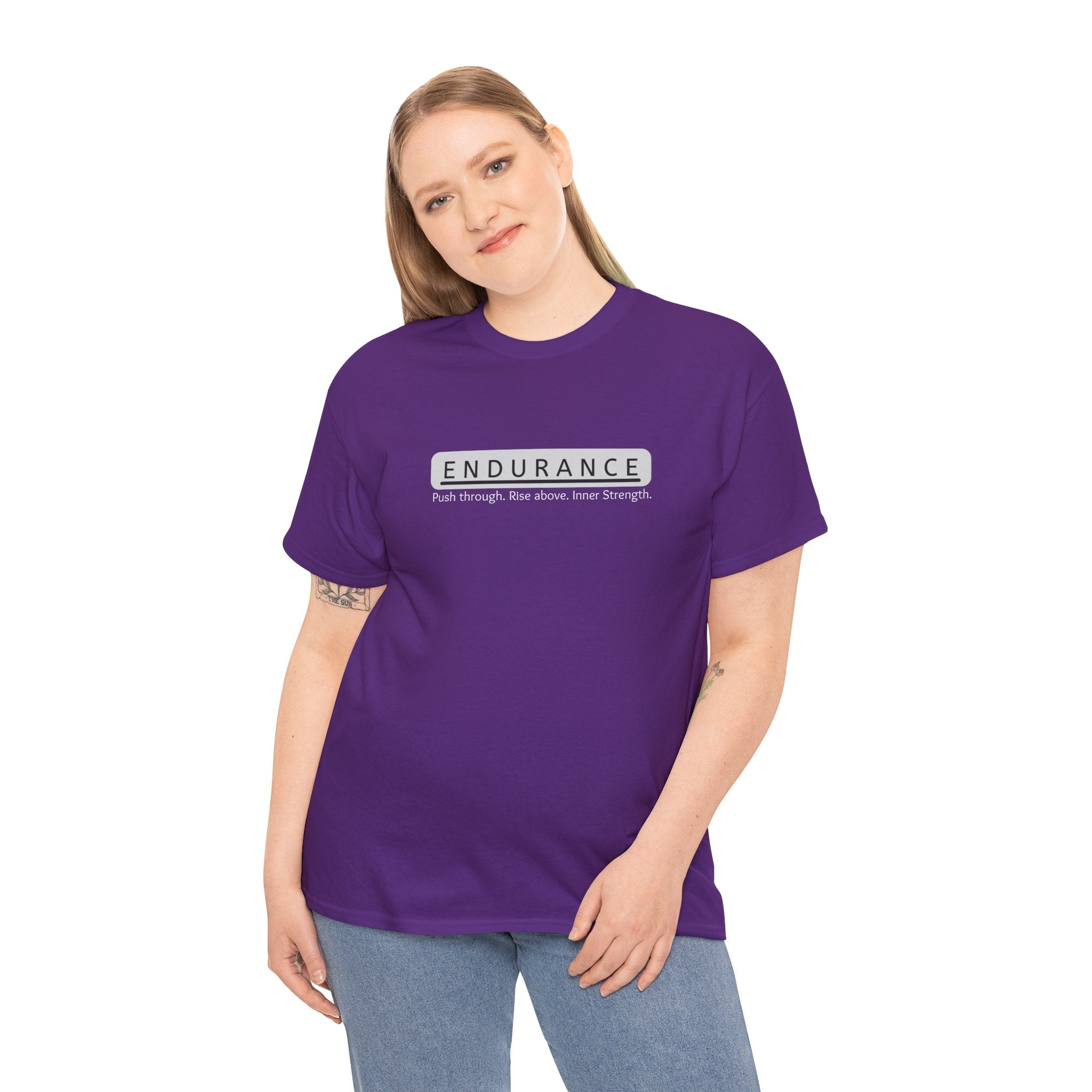 Inspirational Unisex Heavy Cotton Tee - 'Endurance' Motivational Shirt