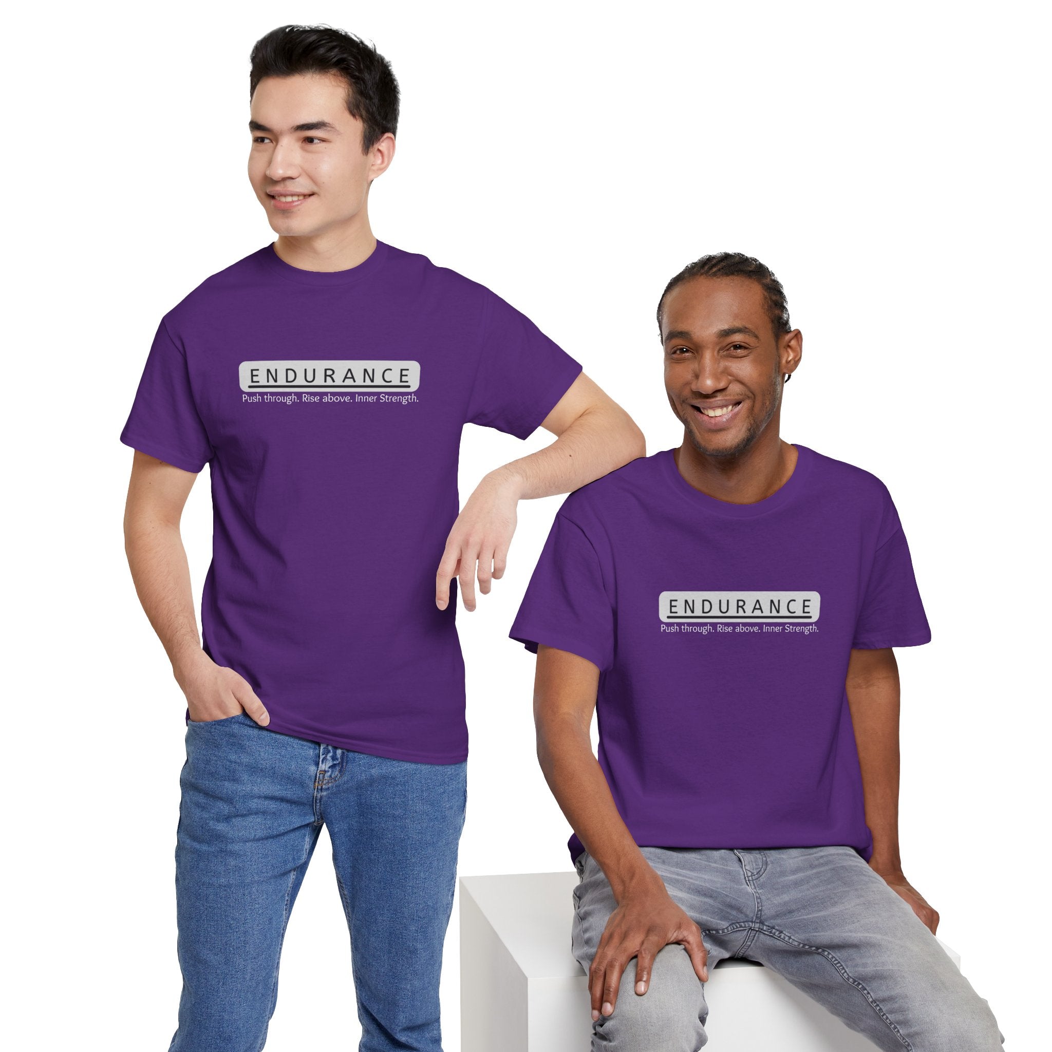 Inspirational Unisex Heavy Cotton Tee - 'Endurance' Motivational Shirt