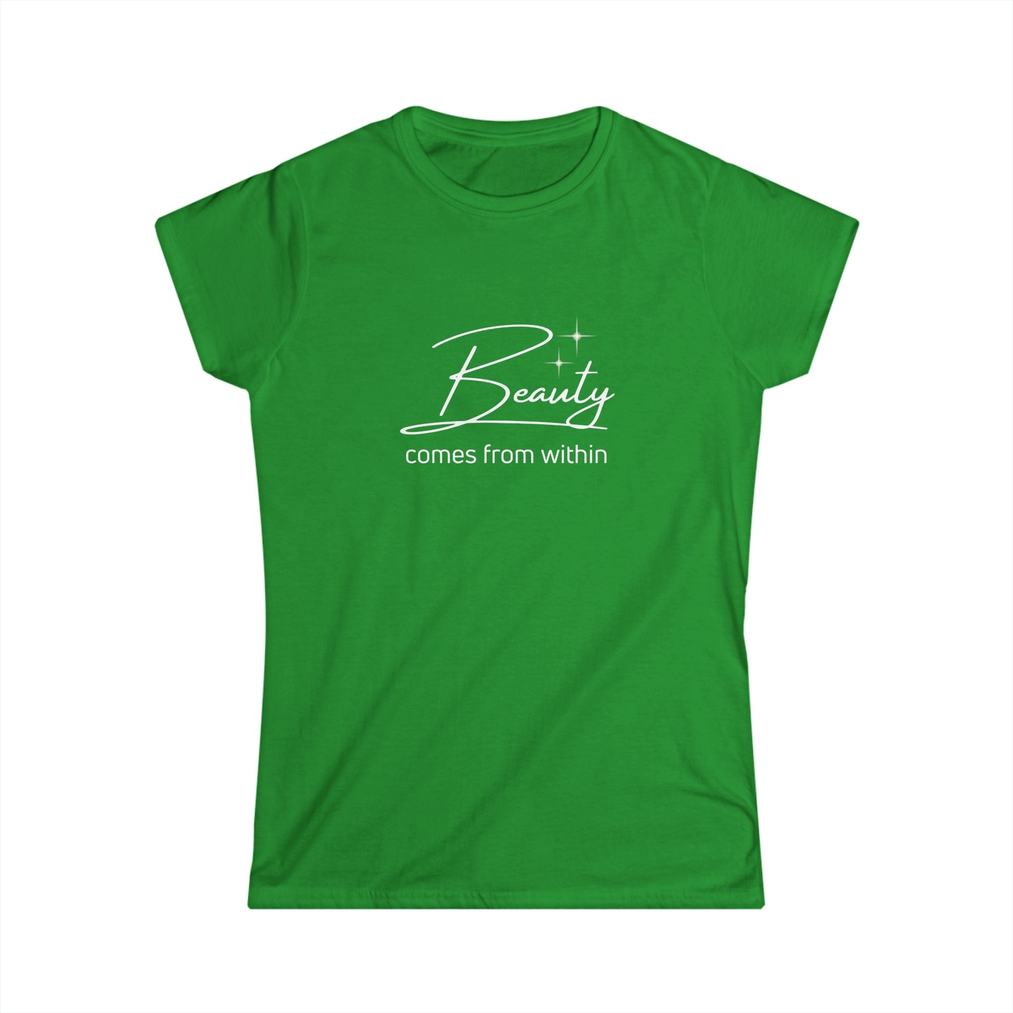 Inspirational Women's Softstyle Tee - "Beauty Comes From Within"