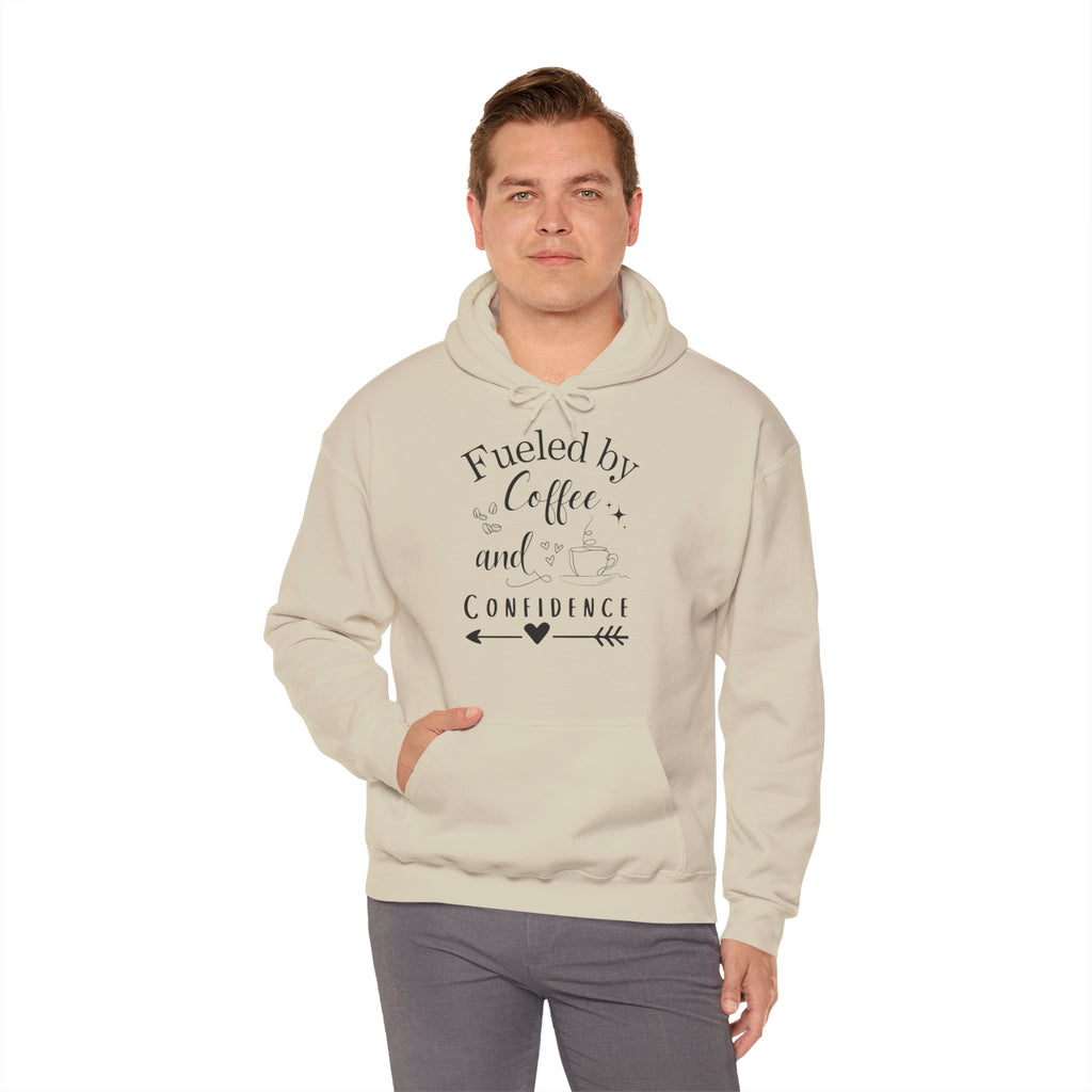 Coffee and Confidence Unisex Hoodie, Gift for Coffee Lovers, Inspirational Apparel, Motivational Fashion, Warm Layer