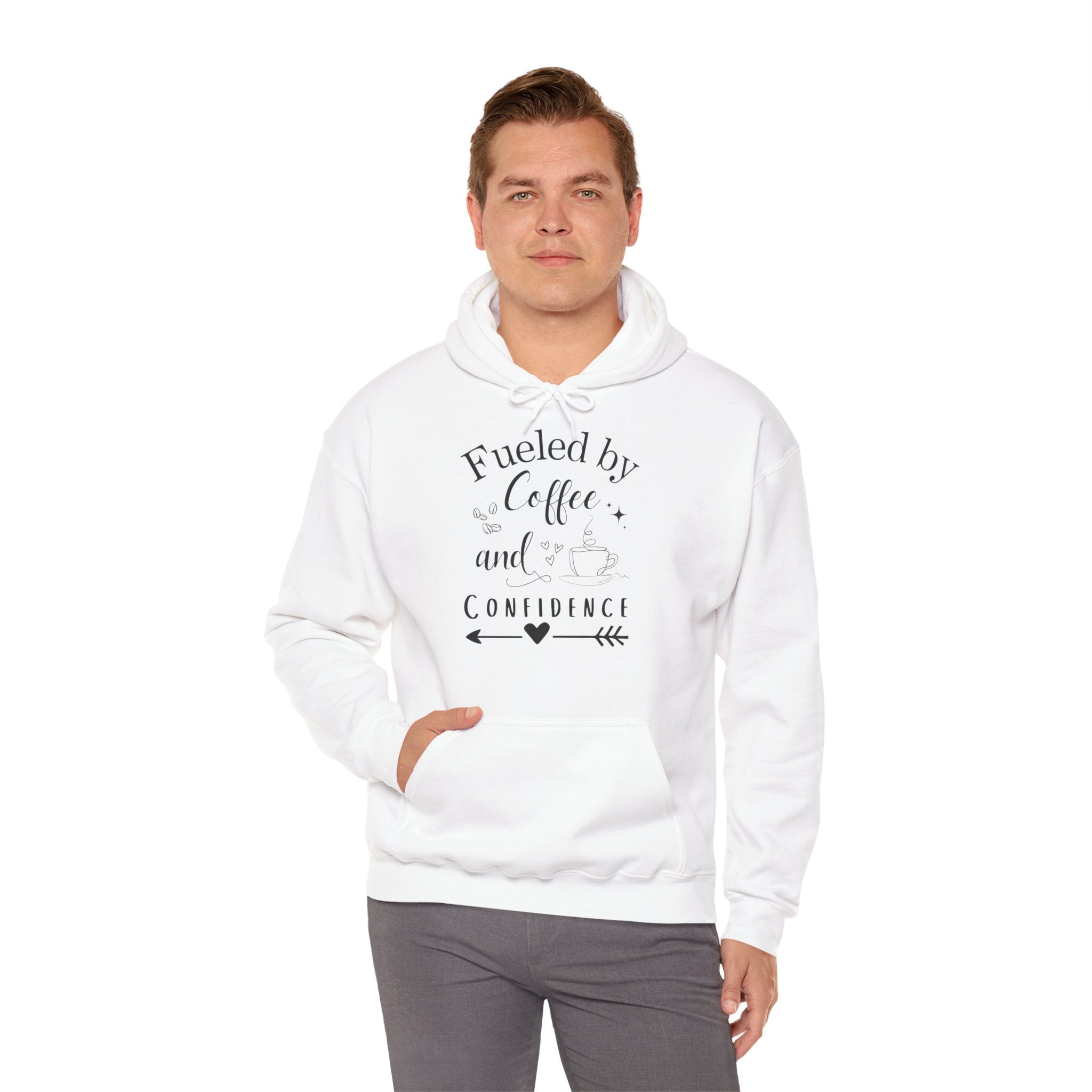 Coffee and Confidence Unisex Hoodie, Gift for Coffee Lovers, Inspirational Apparel, Motivational Fashion, Warm Layer