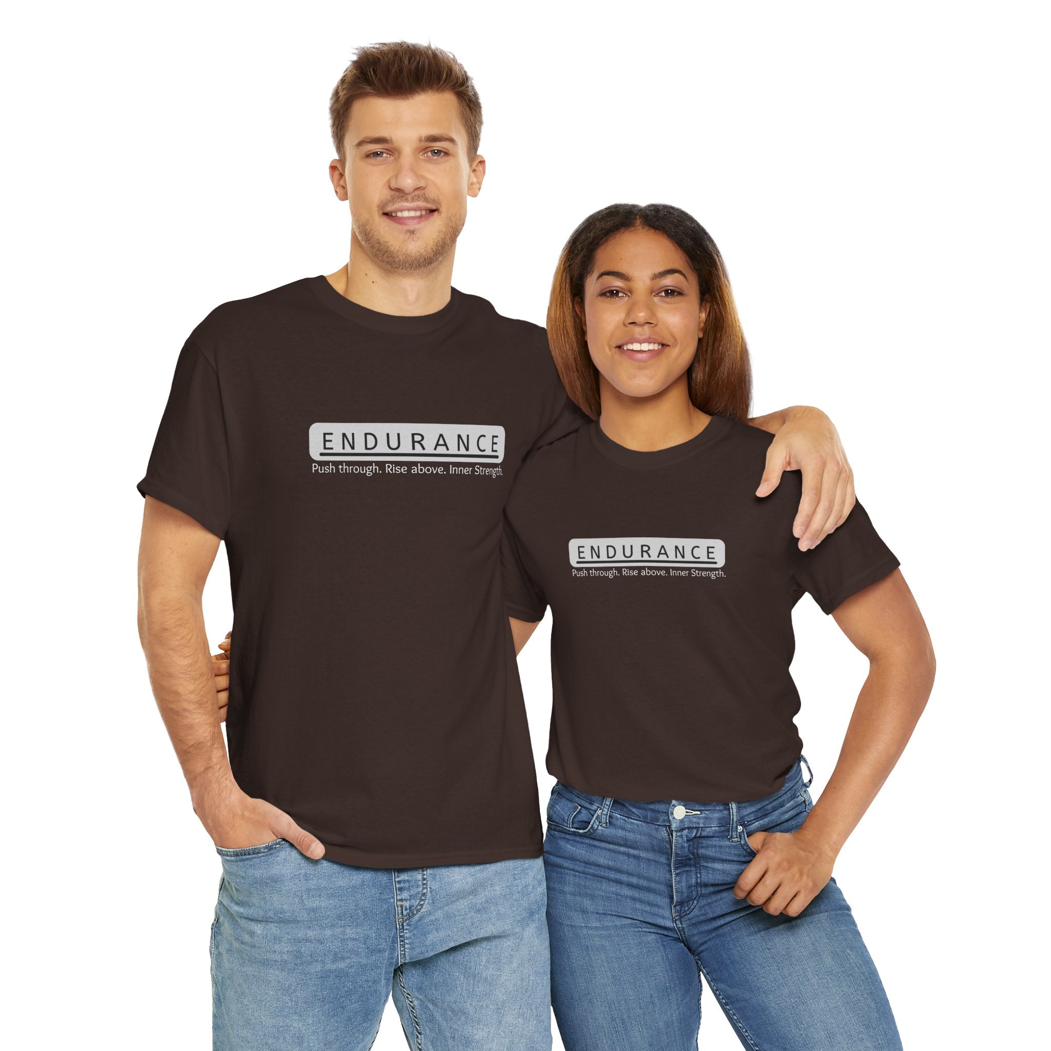 Inspirational Unisex Heavy Cotton Tee - 'Endurance' Motivational Shirt