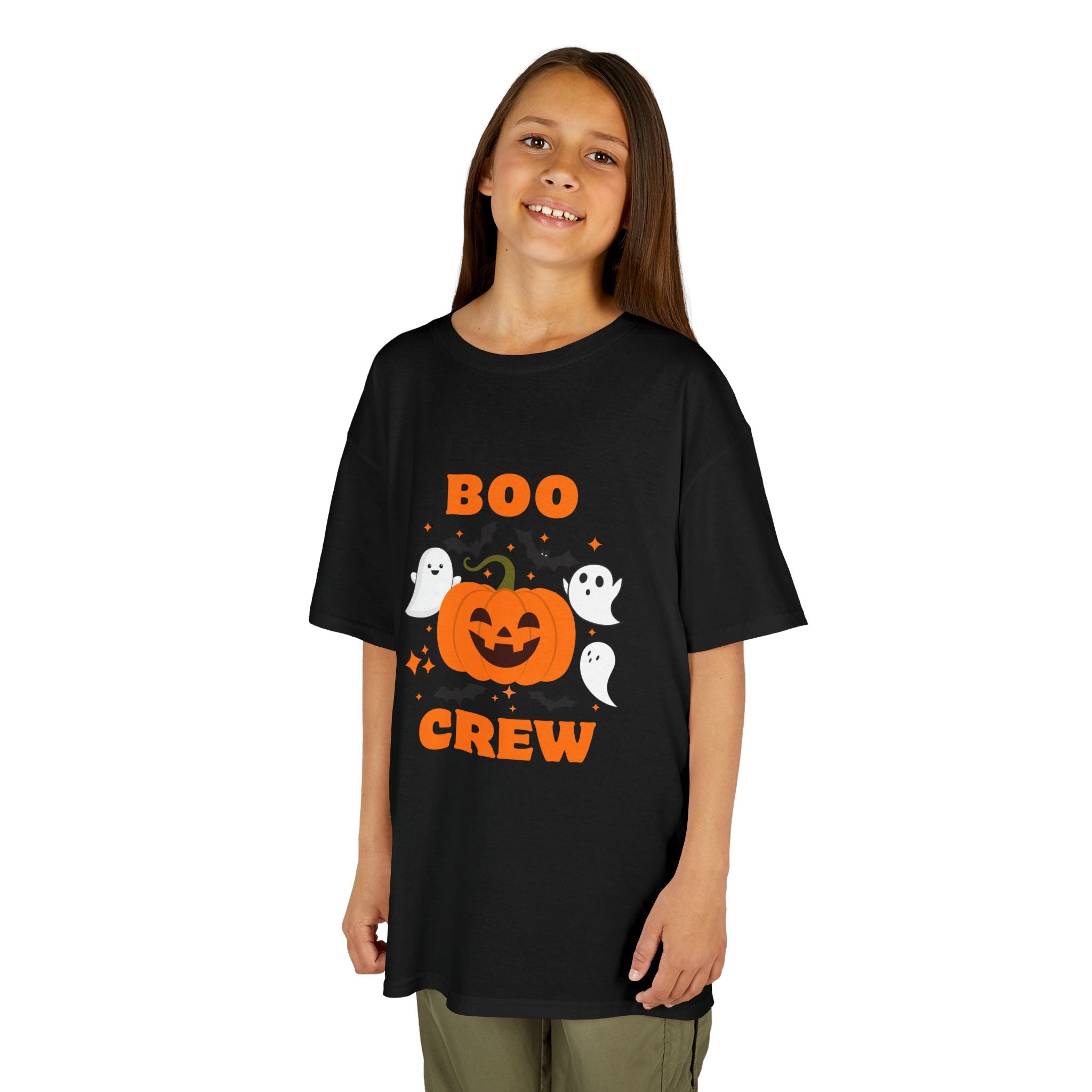 Kids Halloween Tee, Boo Crew T-Shirt for Boys and Girls, Halloween Costume Shirt, Trick-or-Treat Tee, Fun Ghost Print Shirt