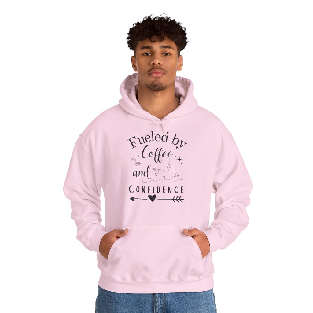 Coffee and Confidence Unisex Hoodie, Gift for Coffee Lovers, Inspirational Apparel, Motivational Fashion, Warm Layer