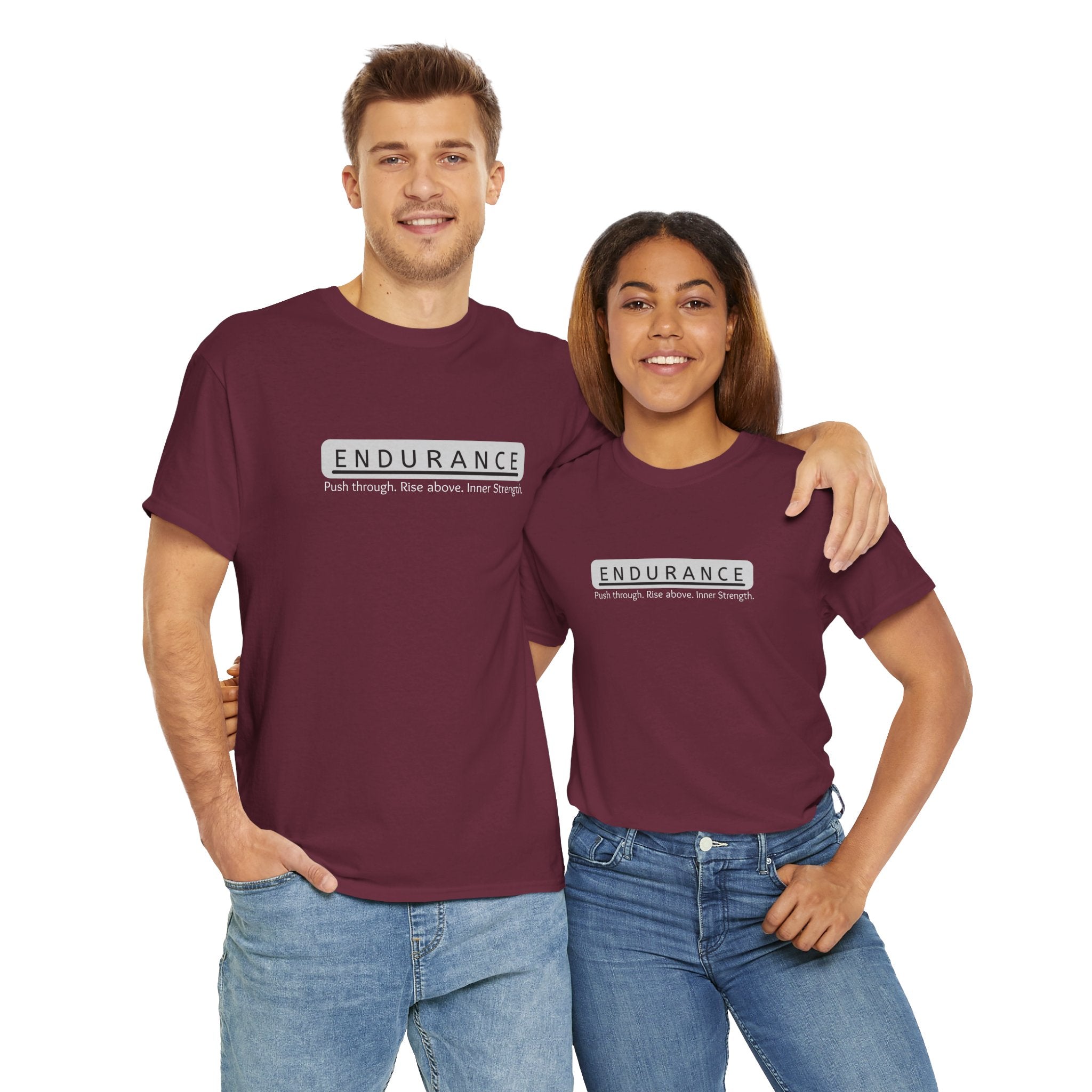 Inspirational Unisex Heavy Cotton Tee - 'Endurance' Motivational Shirt