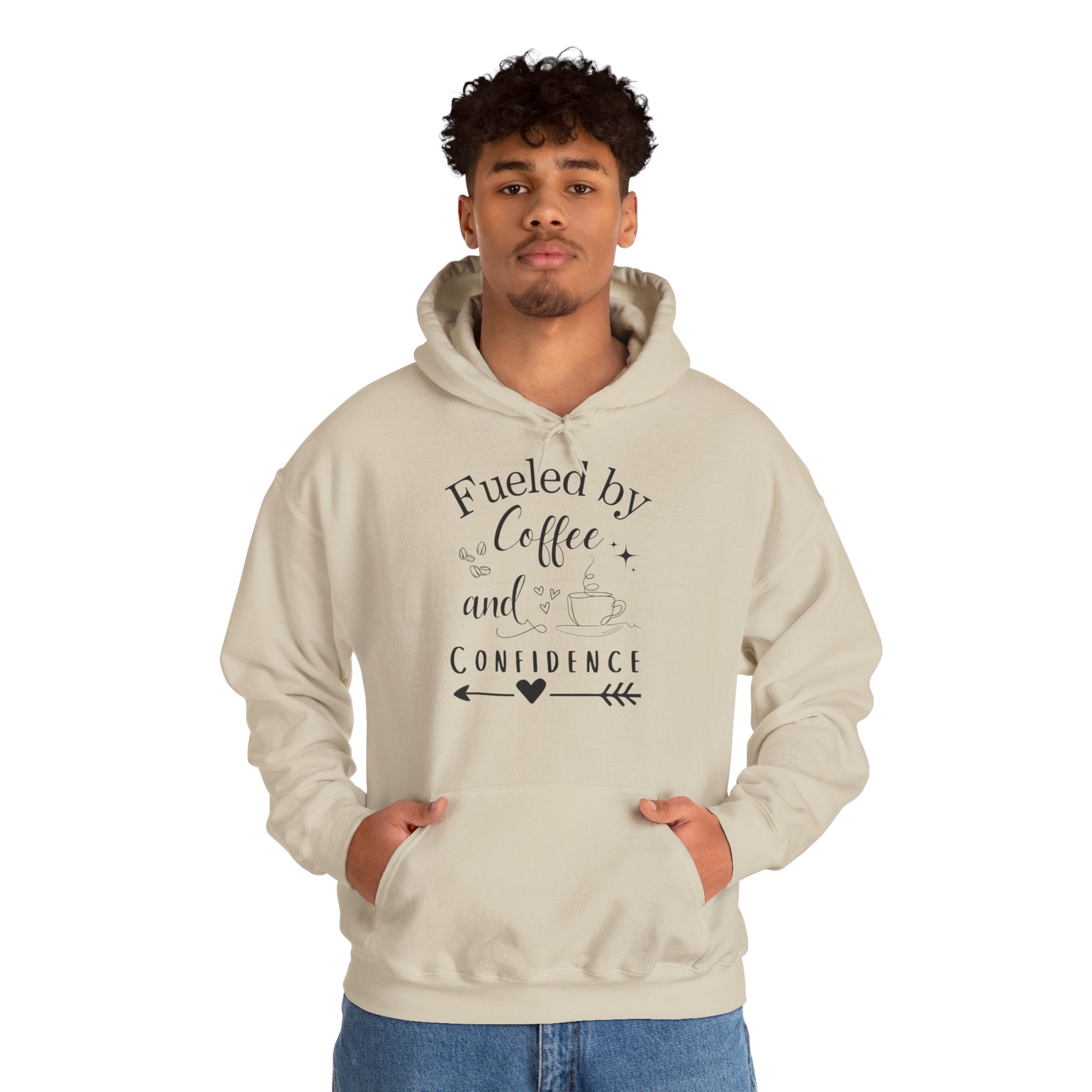 Coffee and Confidence Unisex Hoodie, Gift for Coffee Lovers, Inspirational Apparel, Motivational Fashion, Warm Layer