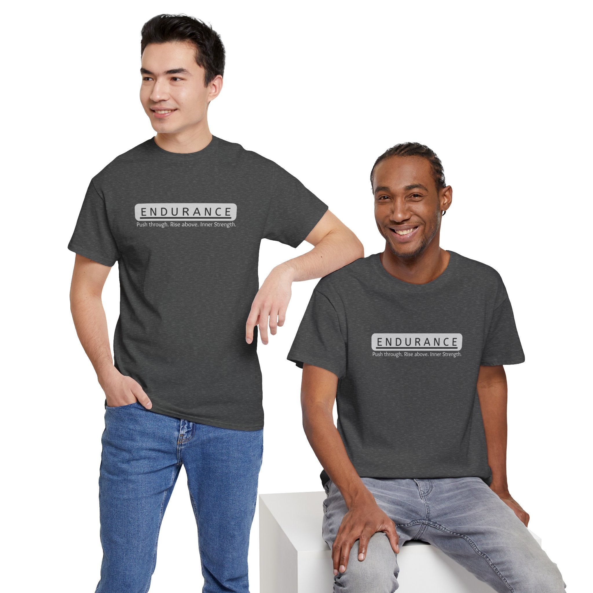 Inspirational Unisex Heavy Cotton Tee - 'Endurance' Motivational Shirt