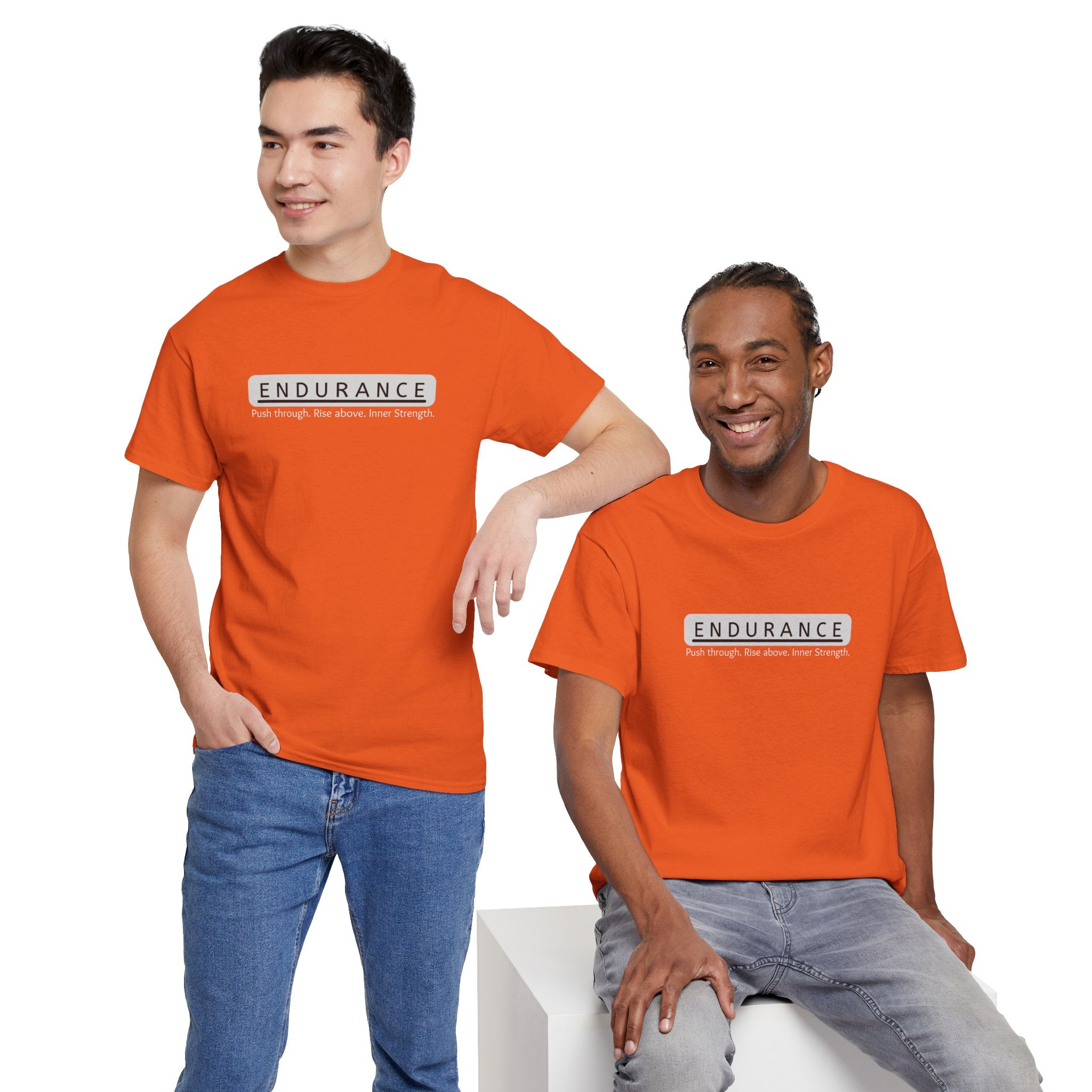 Inspirational Unisex Heavy Cotton Tee - 'Endurance' Motivational Shirt
