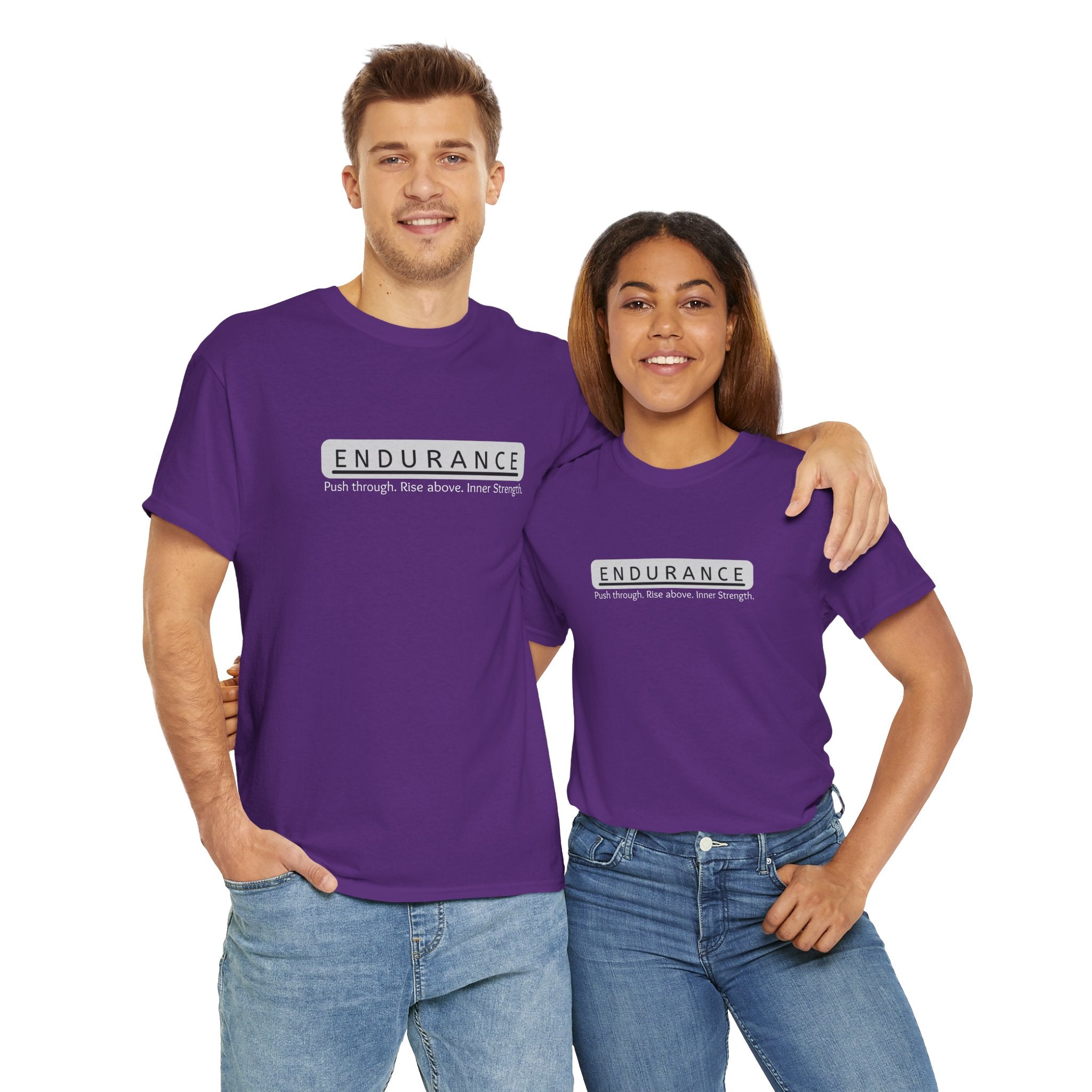 Inspirational Unisex Heavy Cotton Tee - 'Endurance' Motivational Shirt