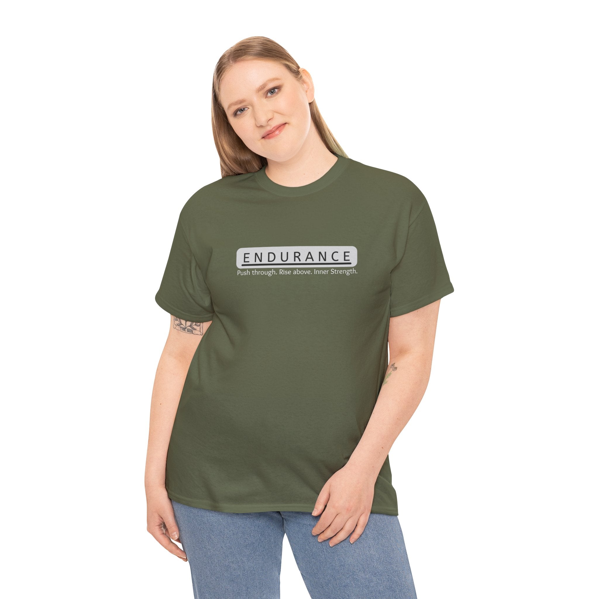 Inspirational Unisex Heavy Cotton Tee - 'Endurance' Motivational Shirt