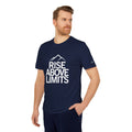 Unisex Sport T-shirt, Rise Above Limits Tee, Athletic Apparel, Fitness Gear, Workout Shirt, Motivational Clothing, Gift for Athletes