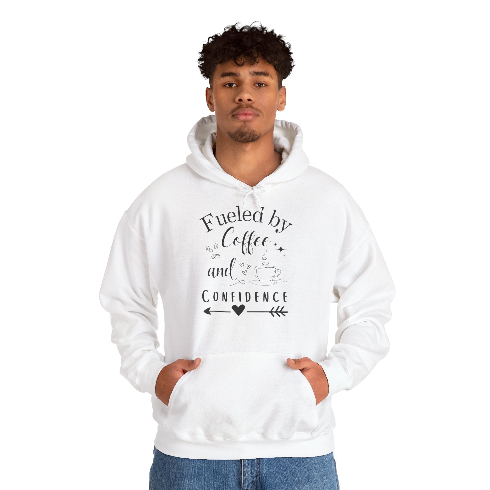 Coffee and Confidence Unisex Hoodie, Gift for Coffee Lovers, Inspirational Apparel, Motivational Fashion, Warm Layer