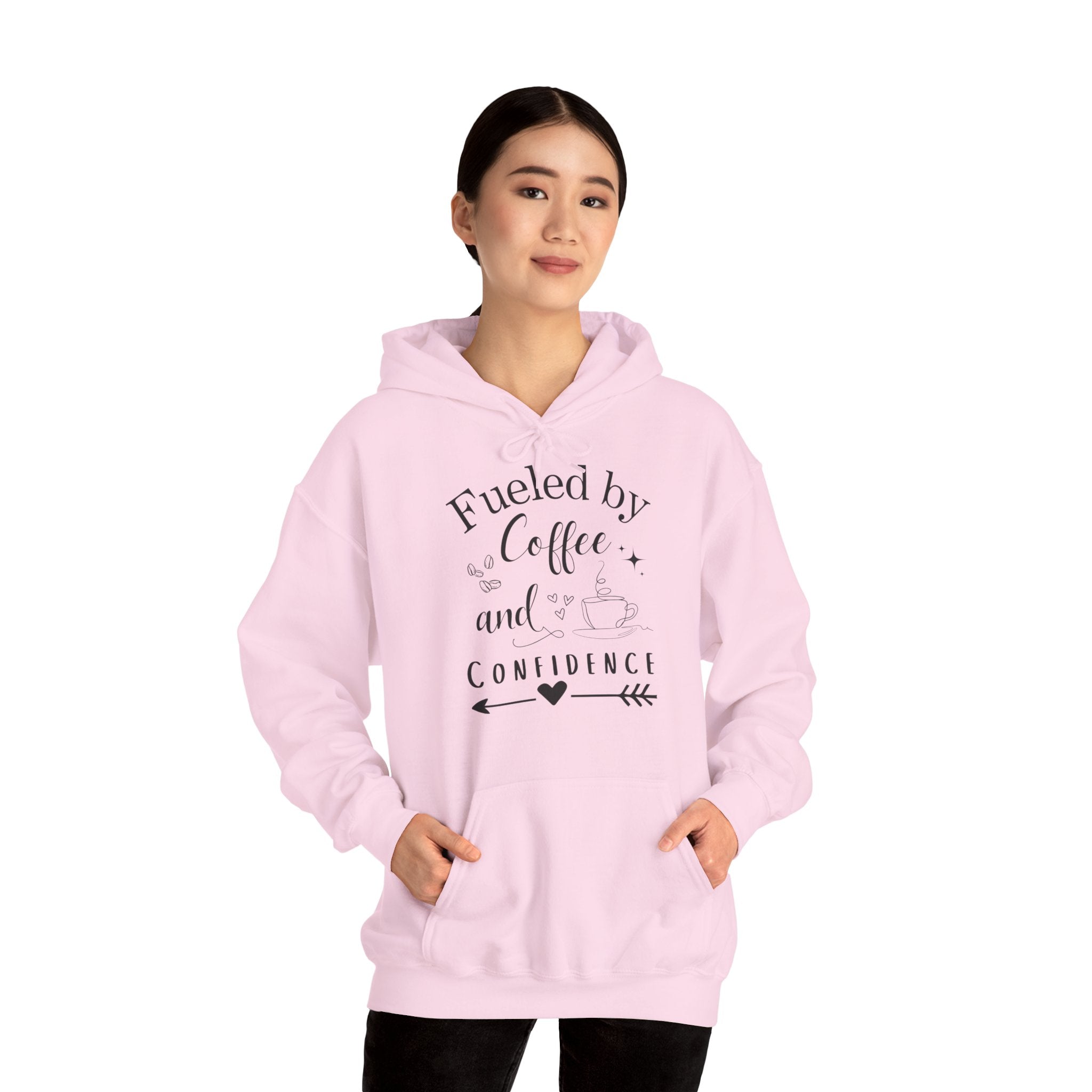 Coffee and Confidence Unisex Hoodie, Gift for Coffee Lovers, Inspirational Apparel, Motivational Fashion, Warm Layer