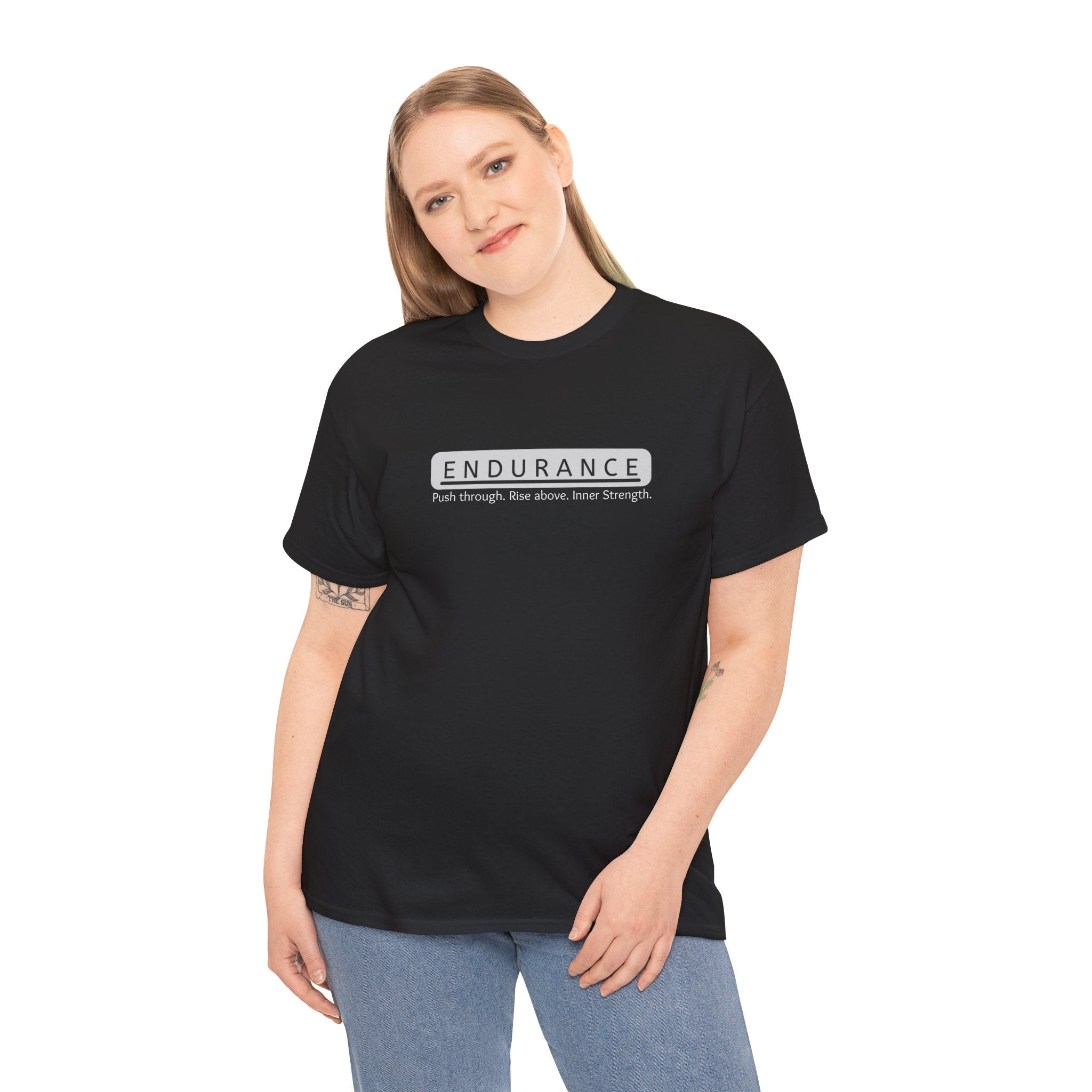 Inspirational Unisex Heavy Cotton Tee - 'Endurance' Motivational Shirt