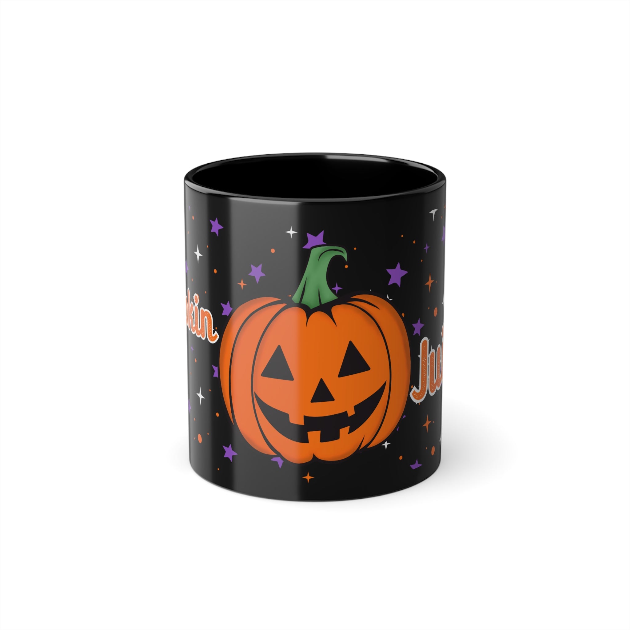 Halloween Pumpkin Mug, Spooky Mug, Fall Decor, Pumpkin Spice Lovers, Halloween Gift, Black Mug