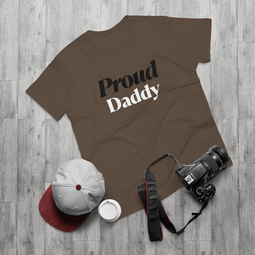 Proud Daddy T-Shirt — Bold Two-Tone Typography Tee for New & Expecting Dads