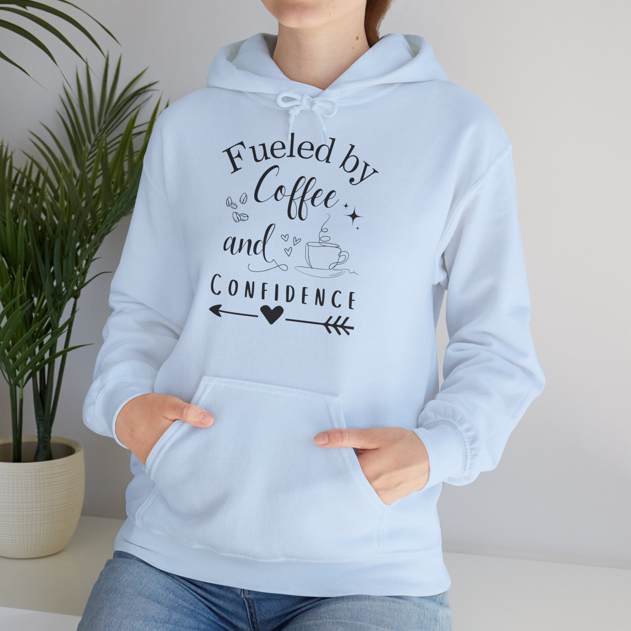 Coffee and Confidence Unisex Hoodie, Gift for Coffee Lovers, Inspirational Apparel, Motivational Fashion, Warm Layer