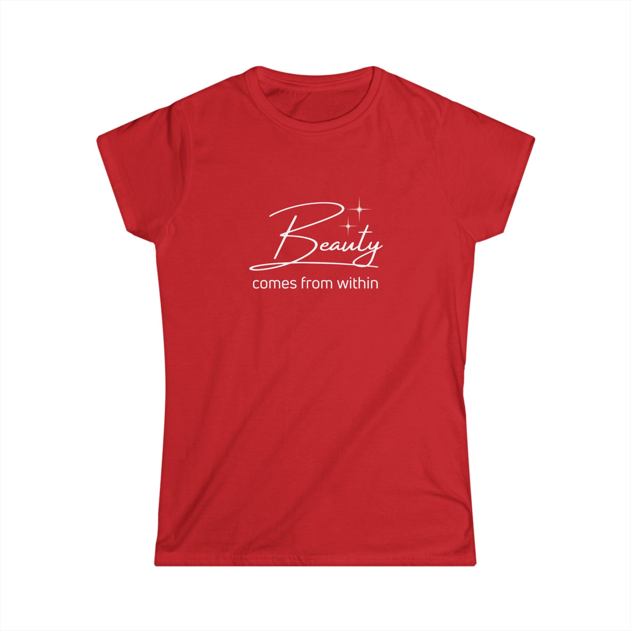 Inspirational Women's Softstyle Tee - "Beauty Comes From Within"