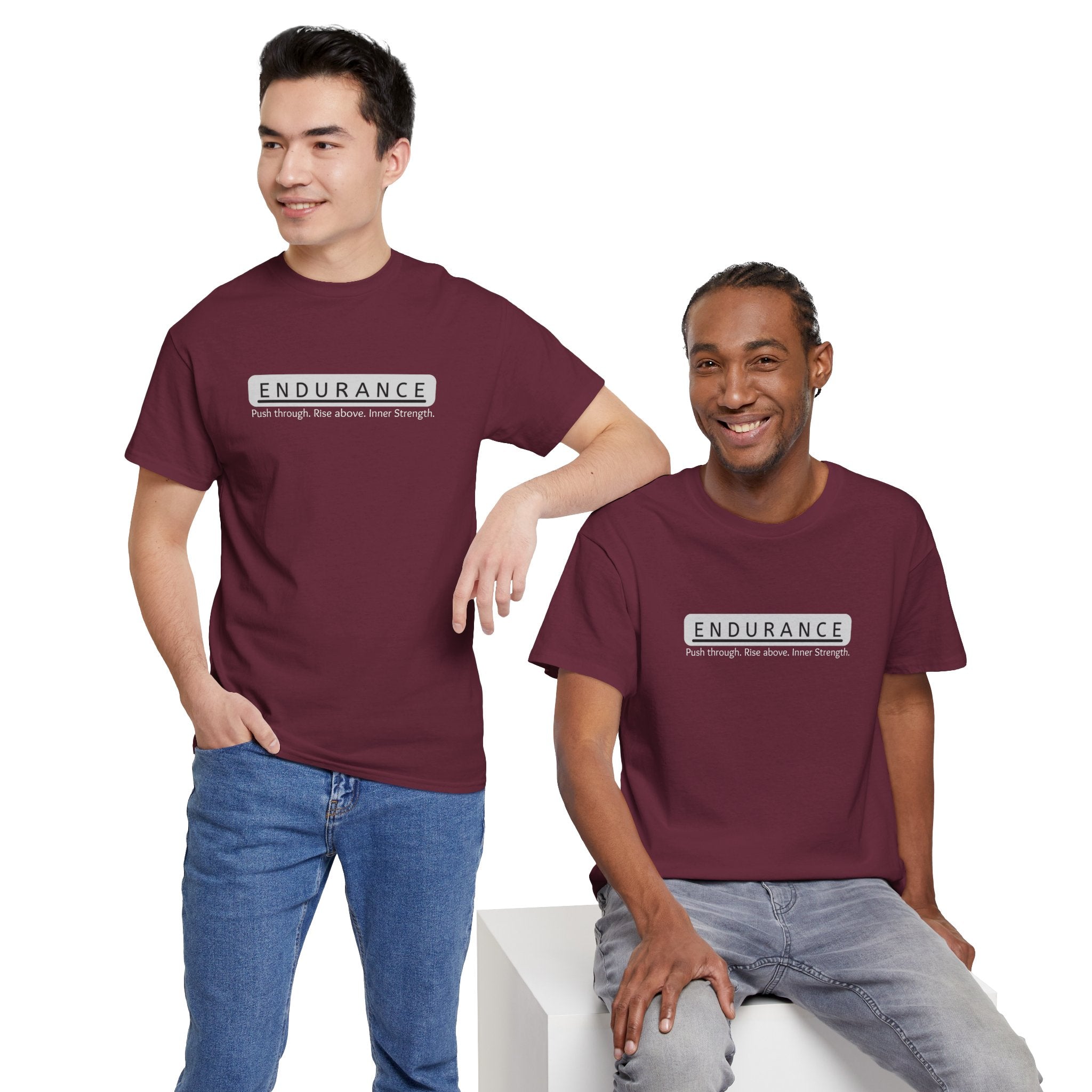 Inspirational Unisex Heavy Cotton Tee - 'Endurance' Motivational Shirt