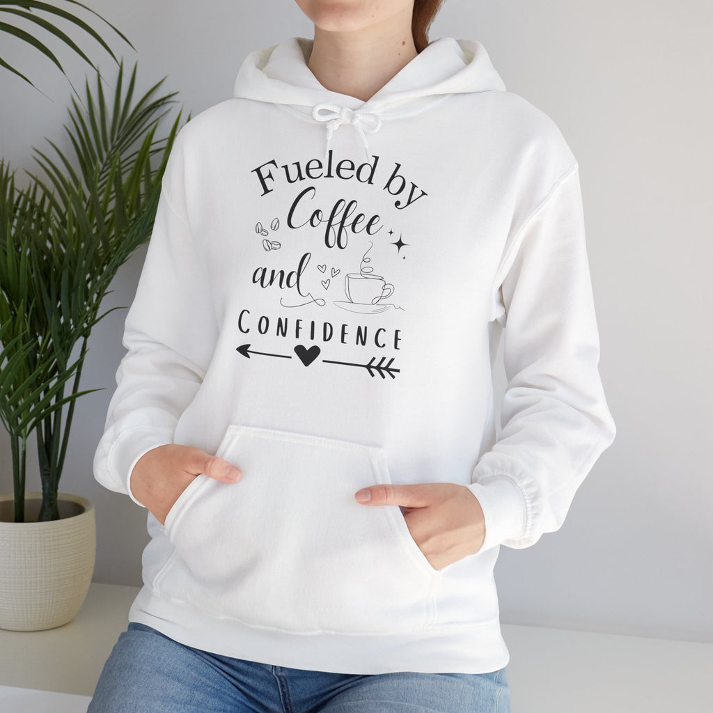 Coffee and Confidence Unisex Hoodie, Gift for Coffee Lovers, Inspirational Apparel, Motivational Fashion, Warm Layer