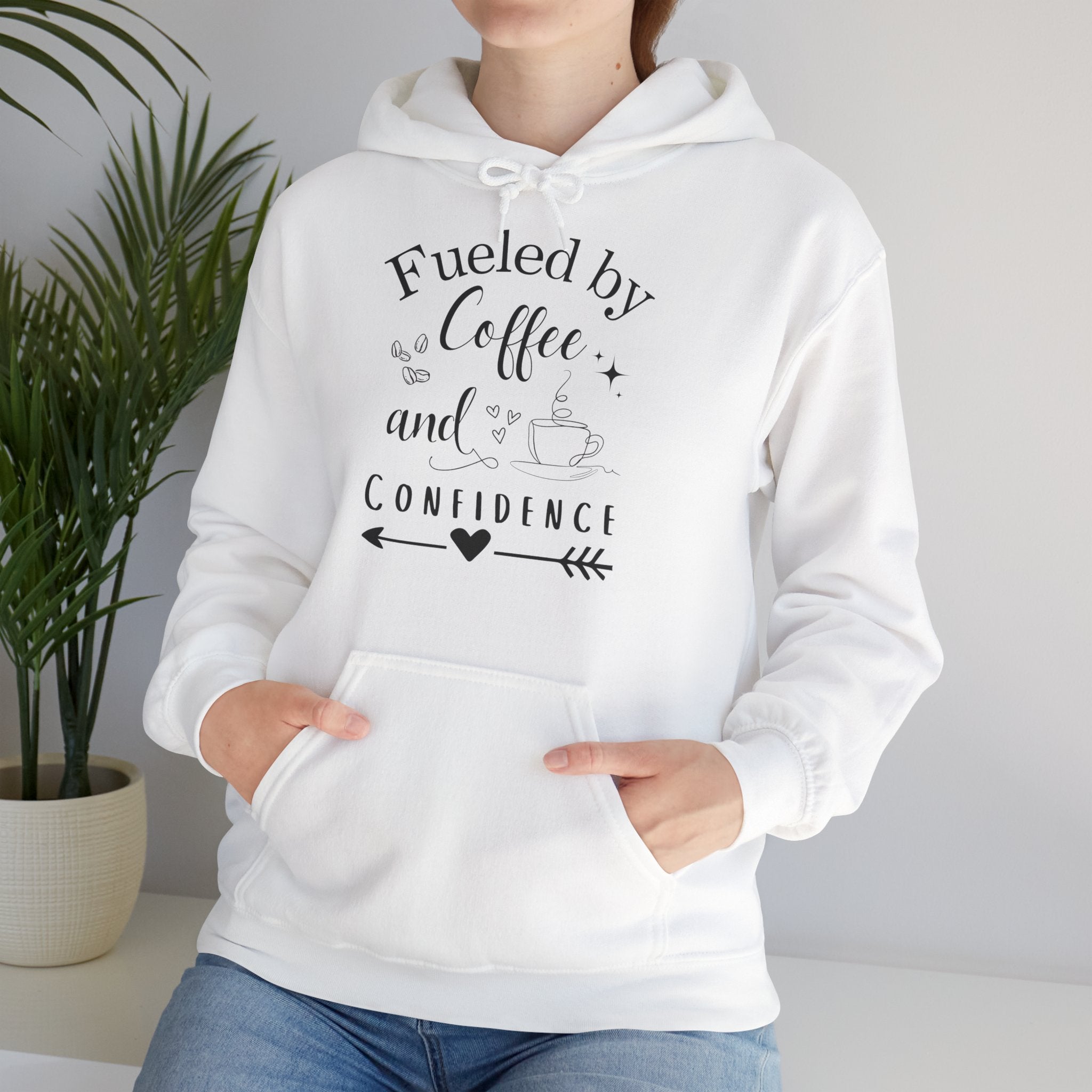 Coffee and Confidence Unisex Hoodie, Gift for Coffee Lovers, Inspirational Apparel, Motivational Fashion, Warm Layer