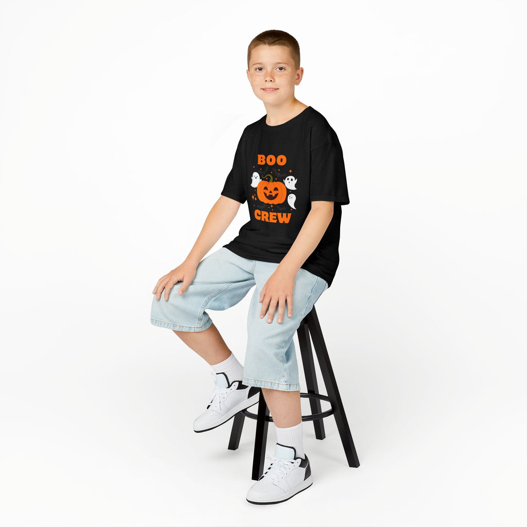 Kids Halloween Tee, Boo Crew T-Shirt for Boys and Girls, Halloween Costume Shirt, Trick-or-Treat Tee, Fun Ghost Print Shirt