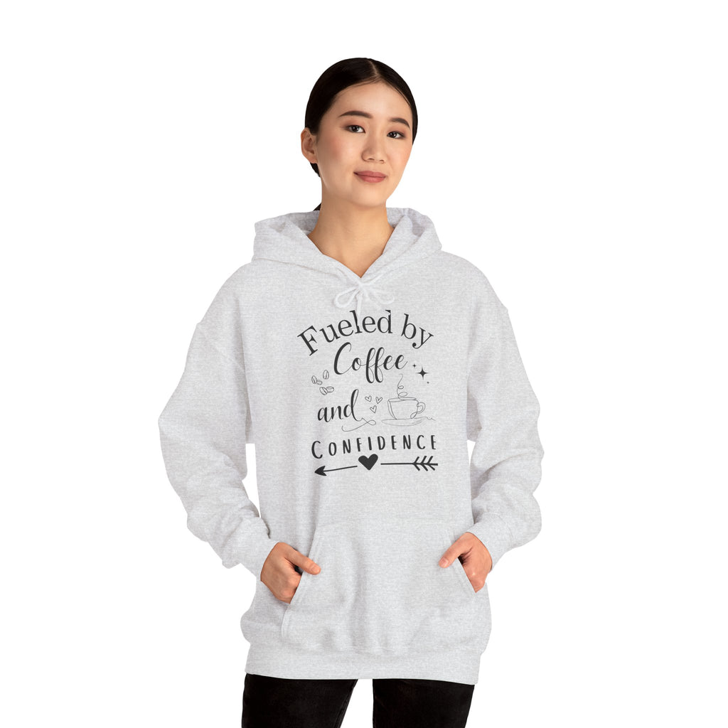 Coffee and Confidence Unisex Hoodie, Gift for Coffee Lovers, Inspirational Apparel, Motivational Fashion, Warm Layer