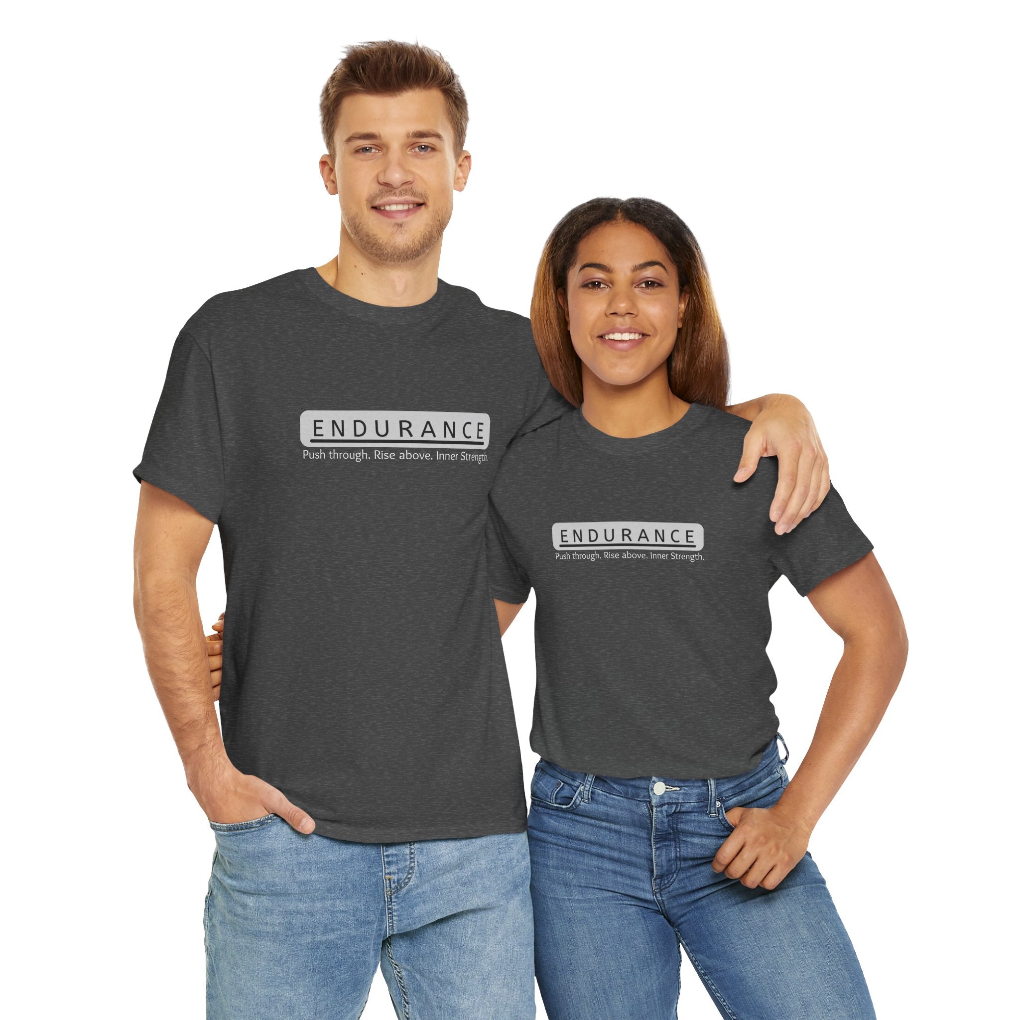 Inspirational Unisex Heavy Cotton Tee - 'Endurance' Motivational Shirt