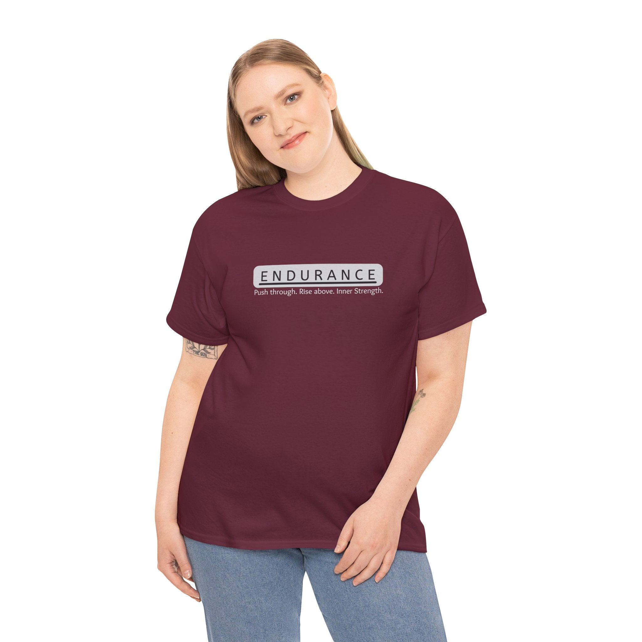 Inspirational Unisex Heavy Cotton Tee - 'Endurance' Motivational Shirt