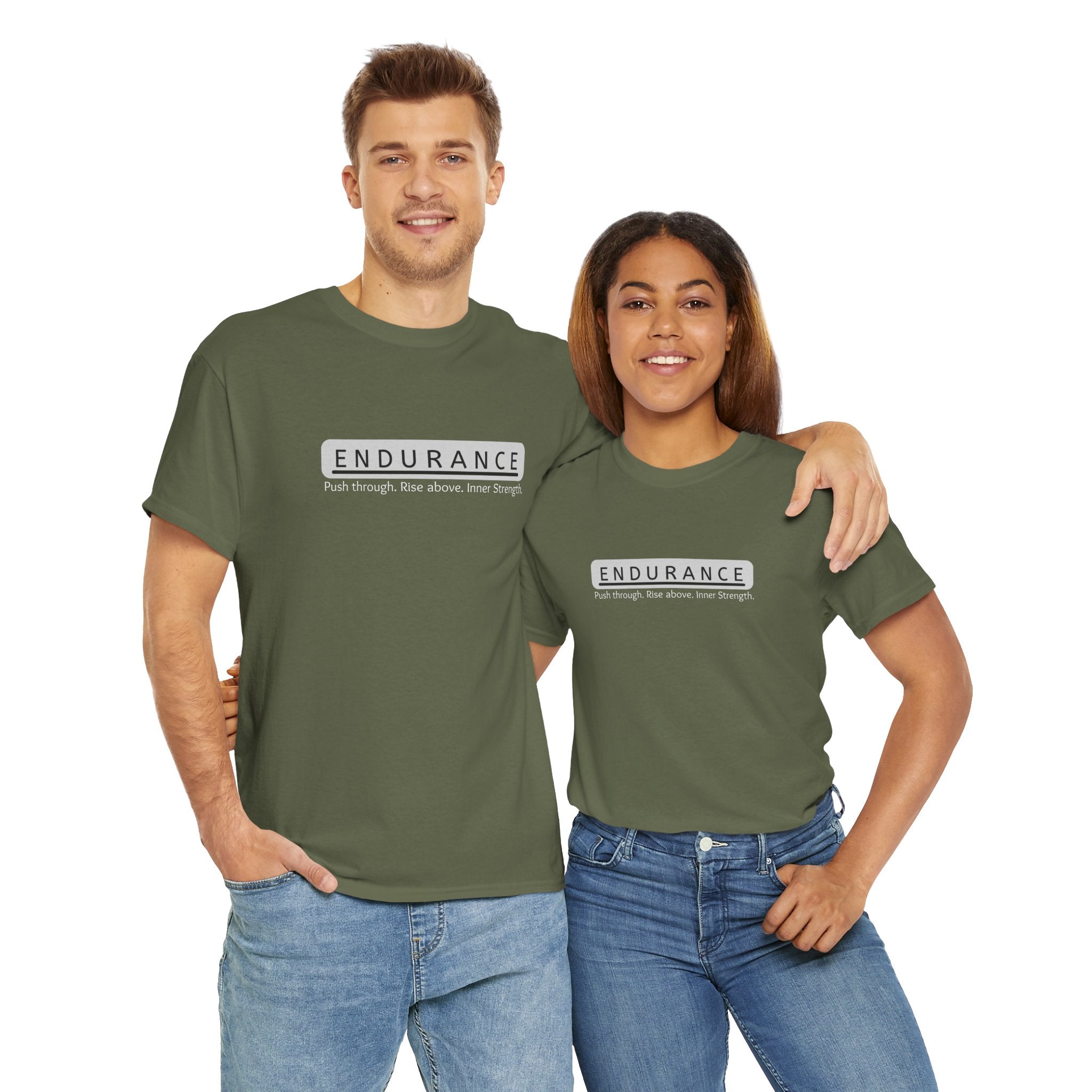 Inspirational Unisex Heavy Cotton Tee - 'Endurance' Motivational Shirt