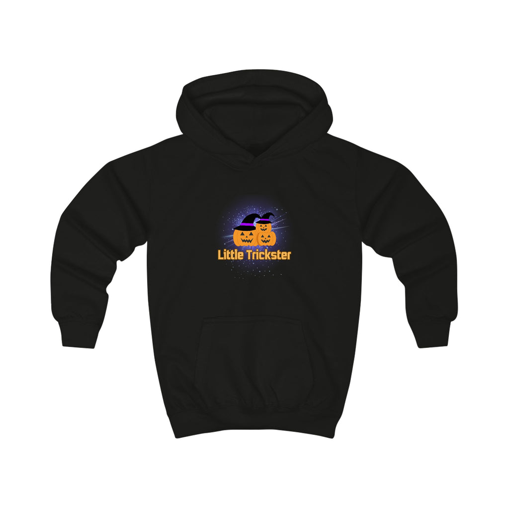 Playful Kids Hoodie with 'Little Trickster' Design, Halloween, Birthday, Cozy Wear, Fun Gift, Everyday Comfort