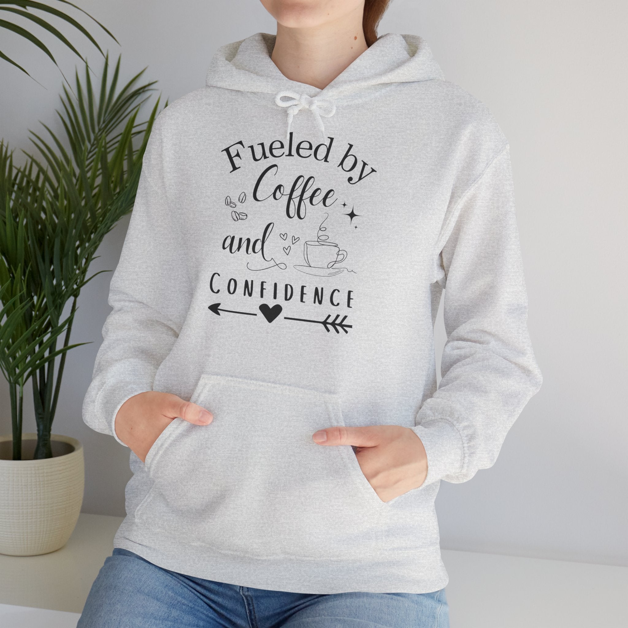 Coffee and Confidence Unisex Hoodie, Gift for Coffee Lovers, Inspirational Apparel, Motivational Fashion, Warm Layer