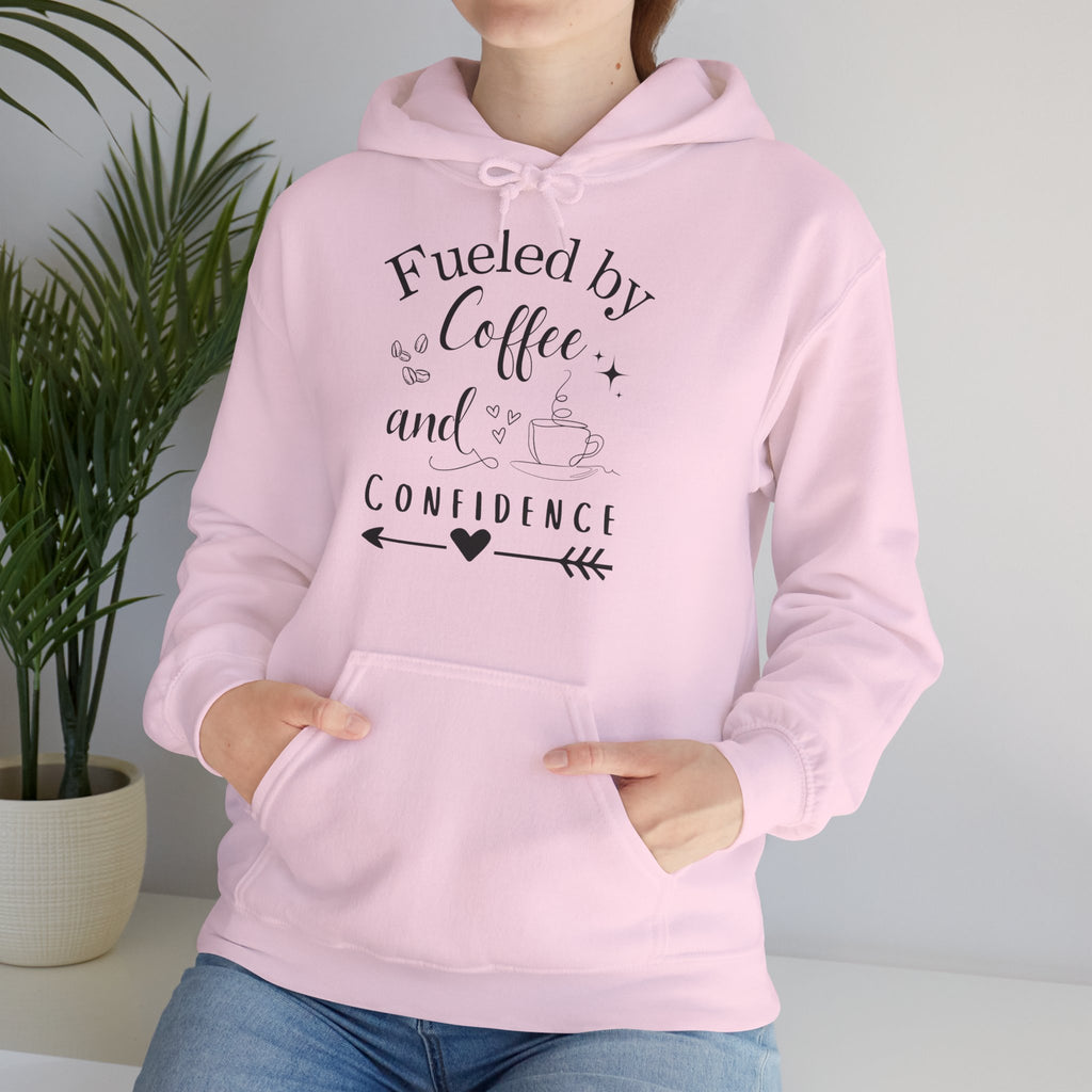 Coffee and Confidence Unisex Hoodie, Gift for Coffee Lovers, Inspirational Apparel, Motivational Fashion, Warm Layer
