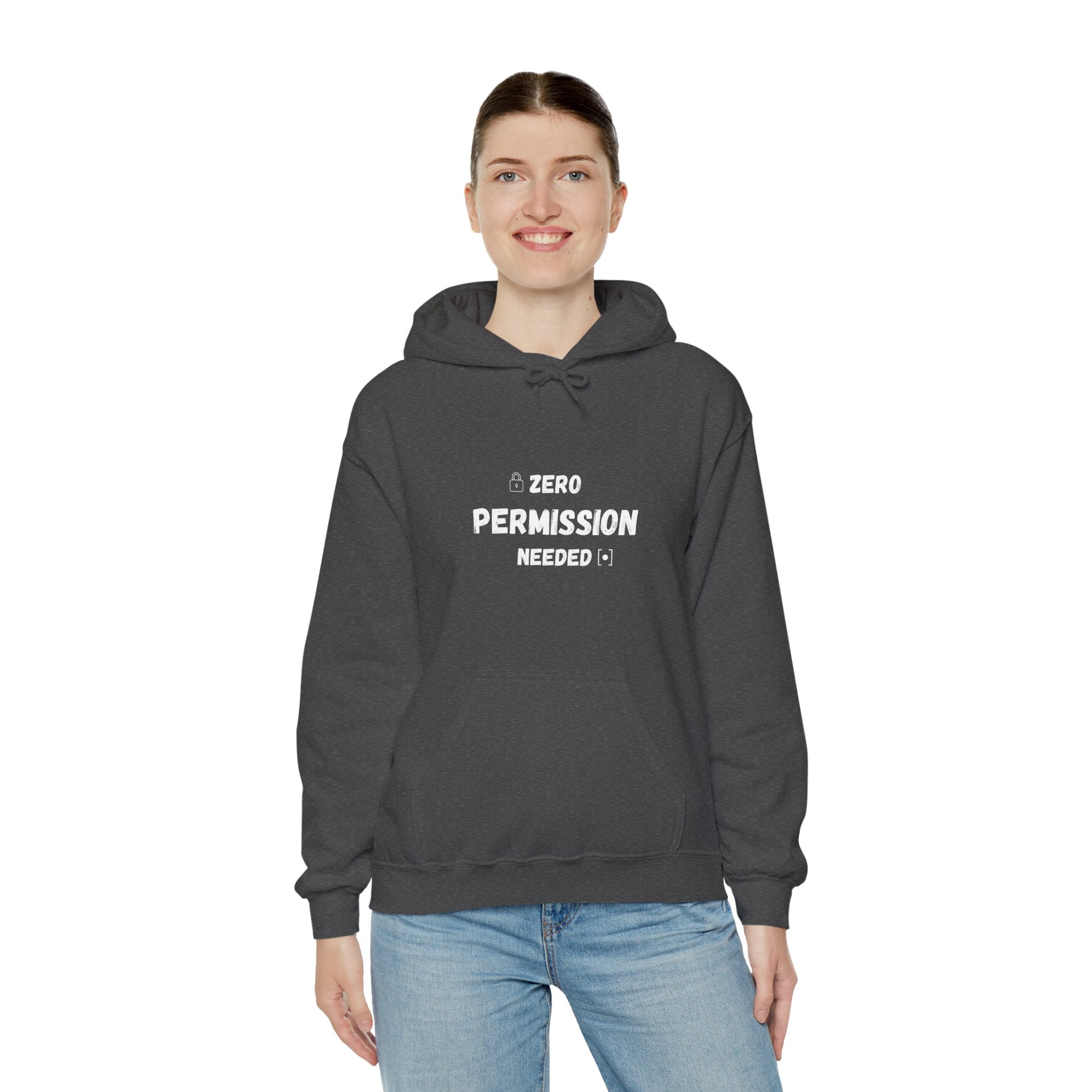 Zero Permission Needed Hoodie - Unisex Heavy Blend Sweatshirt