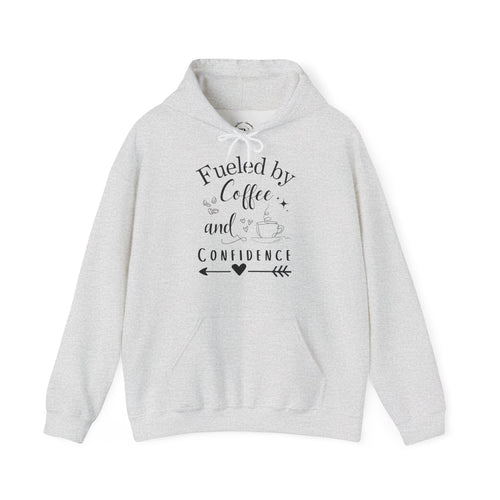 Coffee and Confidence Unisex Hoodie, Gift for Coffee Lovers, Inspirational Apparel, Motivational Fashion, Warm Layer
