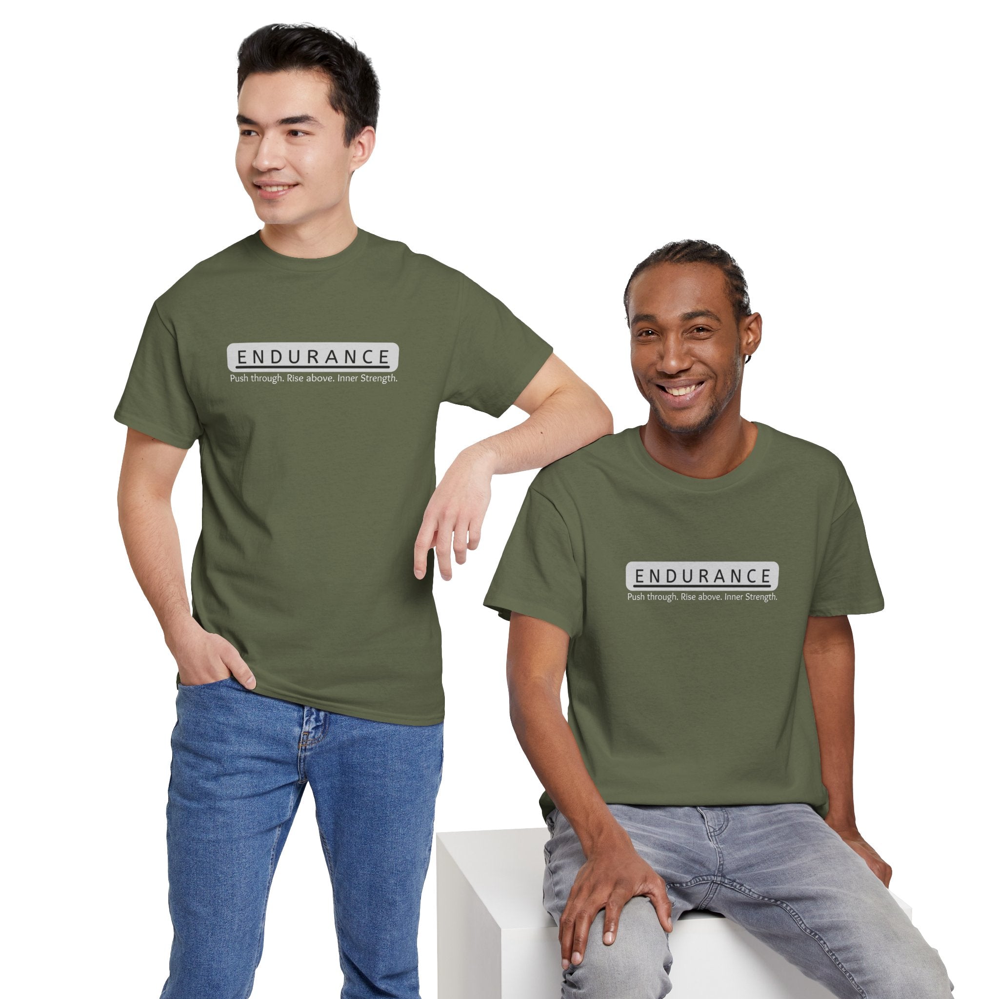 Inspirational Unisex Heavy Cotton Tee - 'Endurance' Motivational Shirt
