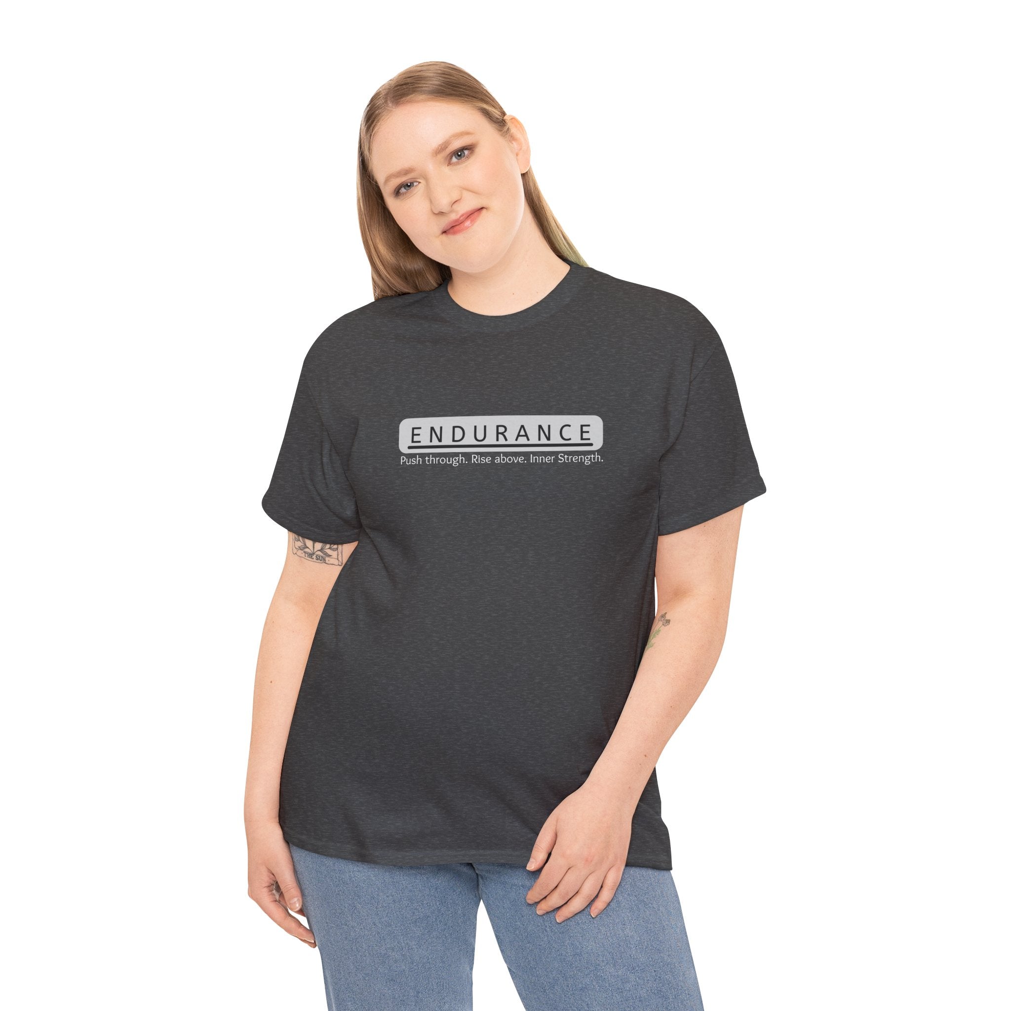 Inspirational Unisex Heavy Cotton Tee - 'Endurance' Motivational Shirt