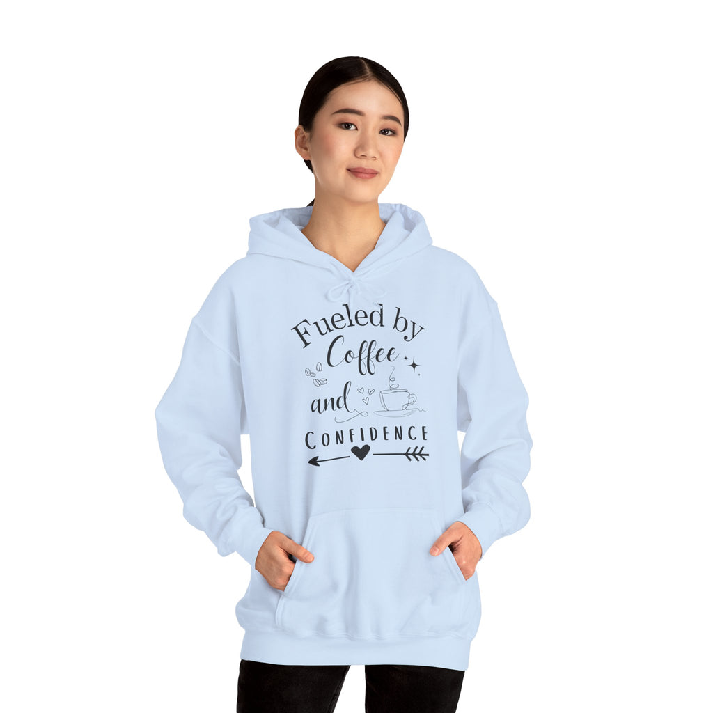 Coffee and Confidence Unisex Hoodie, Gift for Coffee Lovers, Inspirational Apparel, Motivational Fashion, Warm Layer