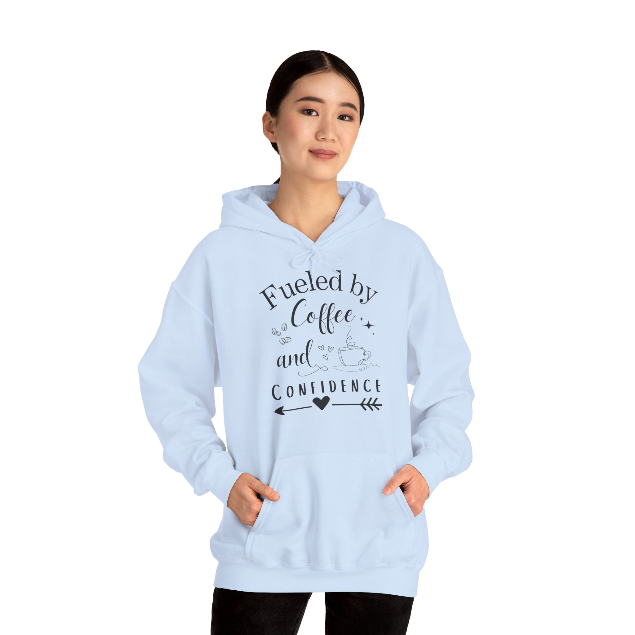 Coffee and Confidence Unisex Hoodie, Gift for Coffee Lovers, Inspirational Apparel, Motivational Fashion, Warm Layer